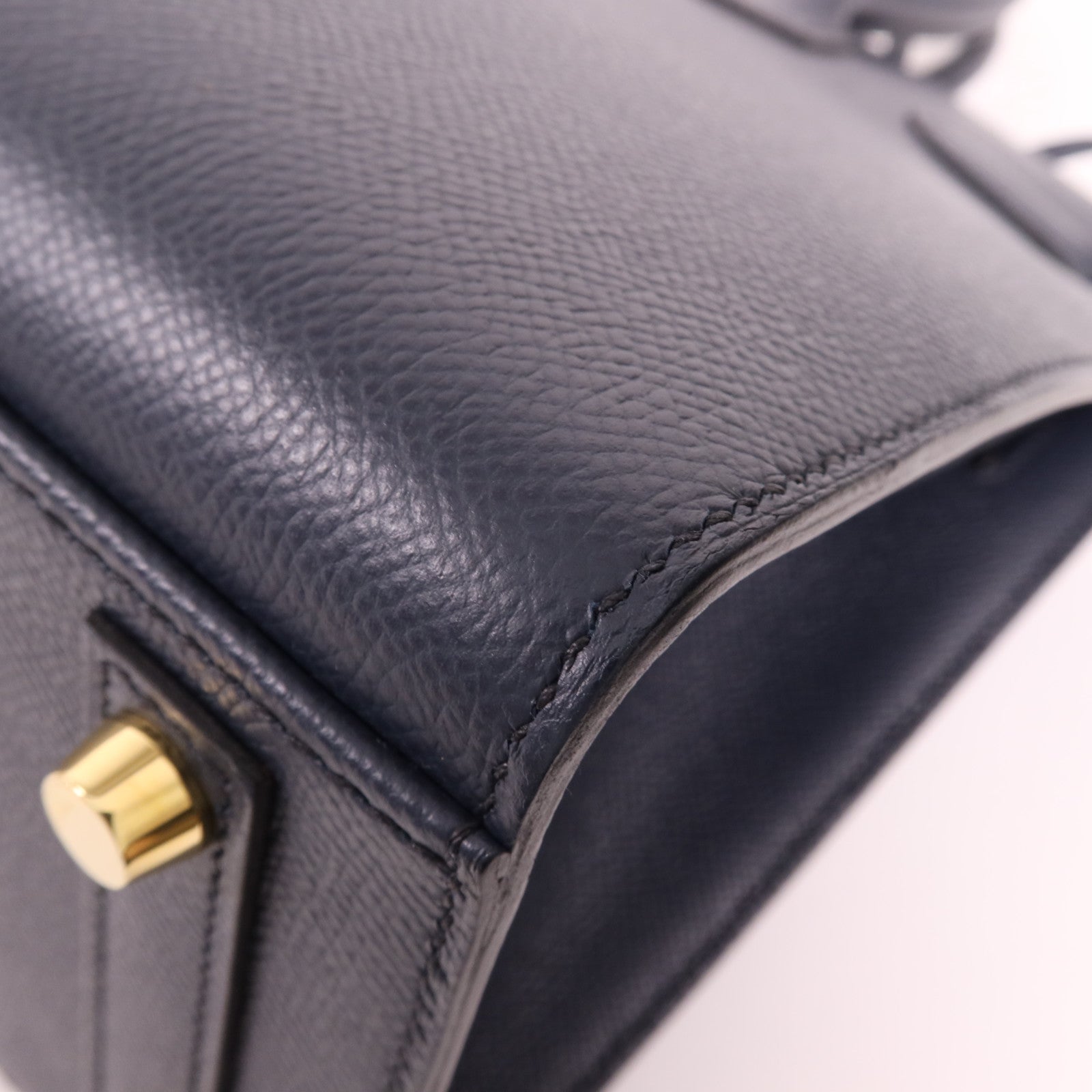 HERMES Epsom皮革Birkin 30金扣手挽袋Bleu Indigo