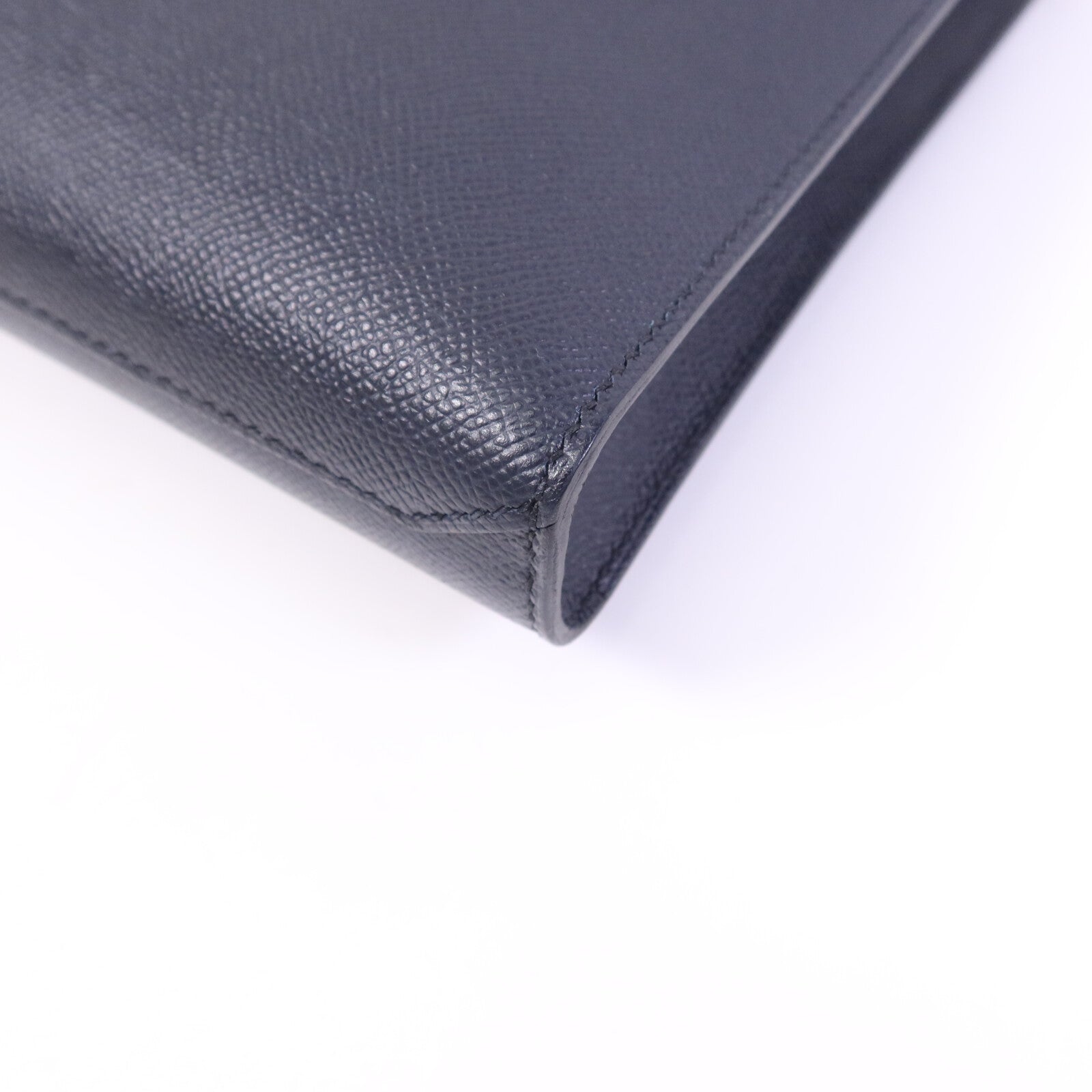 HERMES Epsom皮革Sac a Depeches 37銀扣手挽袋Bleu Indigo/Malachite