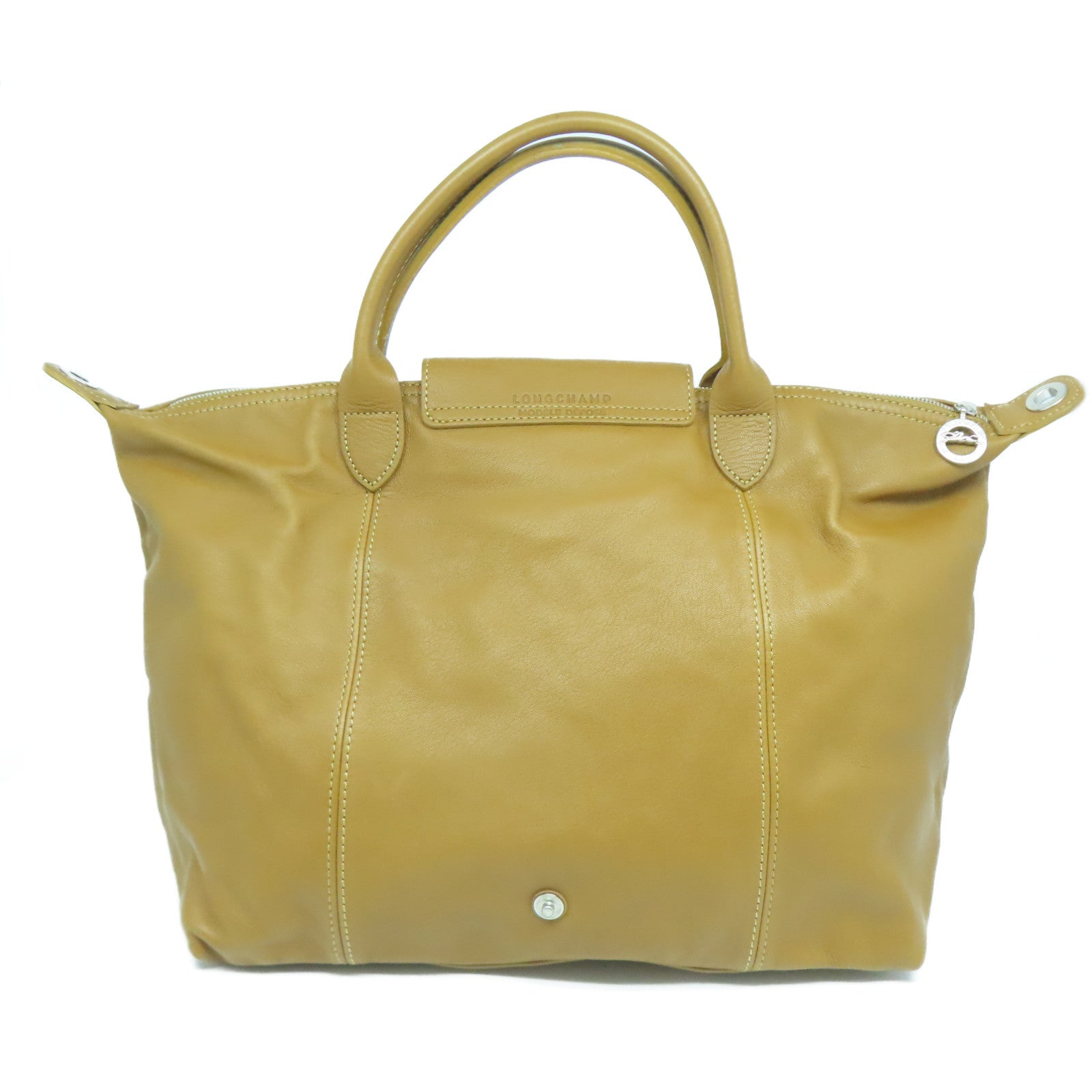 Longchamp 【激減優惠】牛皮皮革2 Way Shoulder Bag銀扣手挽肩背兩用袋啡色