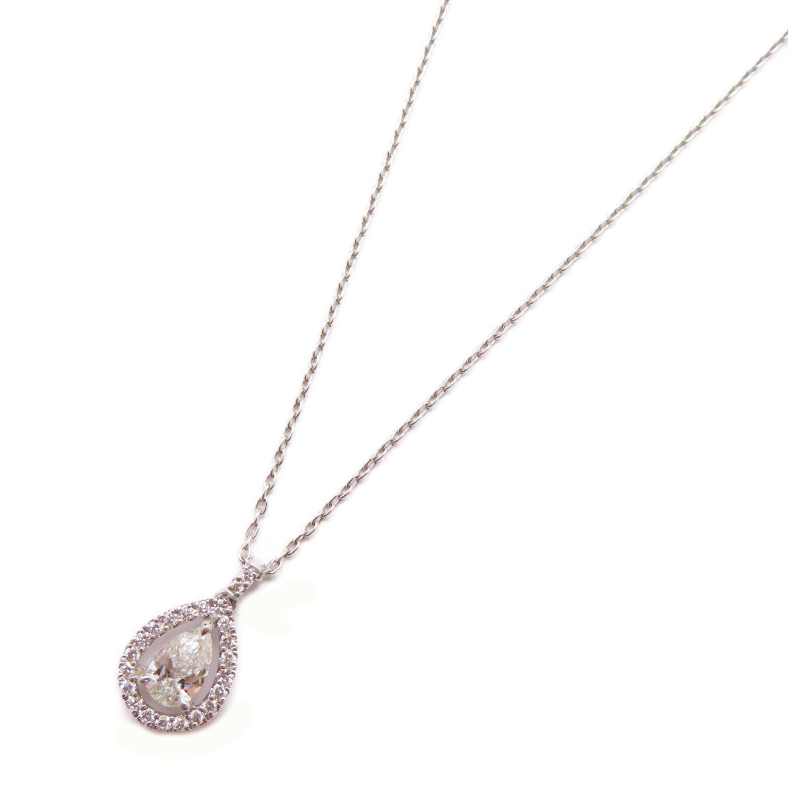 JEWELRY 【激減優惠】PT900鉑金Diamond Necklace 0.37ct/0.13ct鑽石項鍊