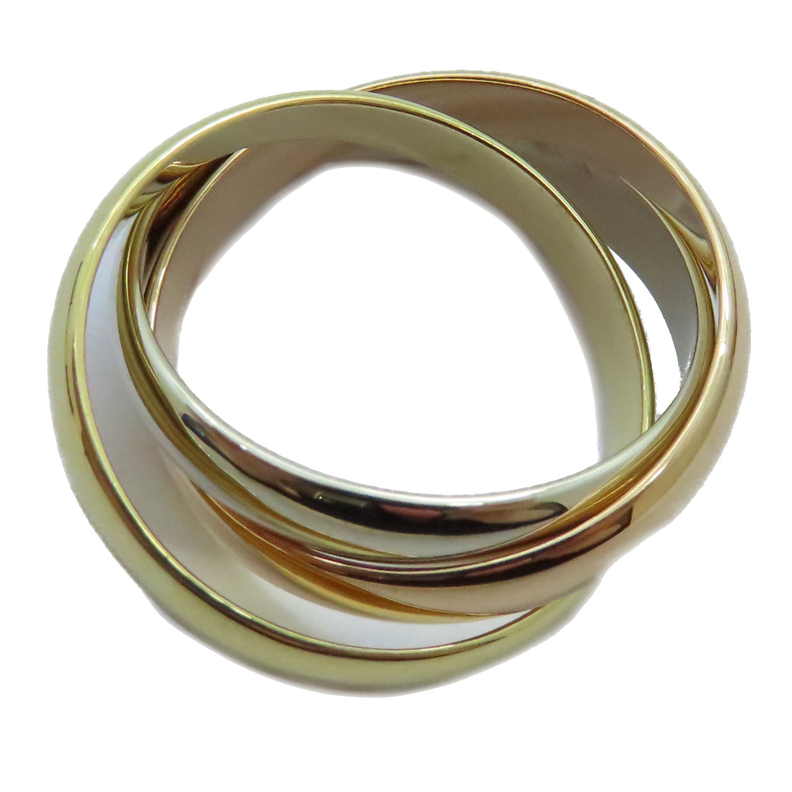 CARTIER 18K黃金/白金/玫瑰金Trinity Ring戒指Cartier#53 US#6.75