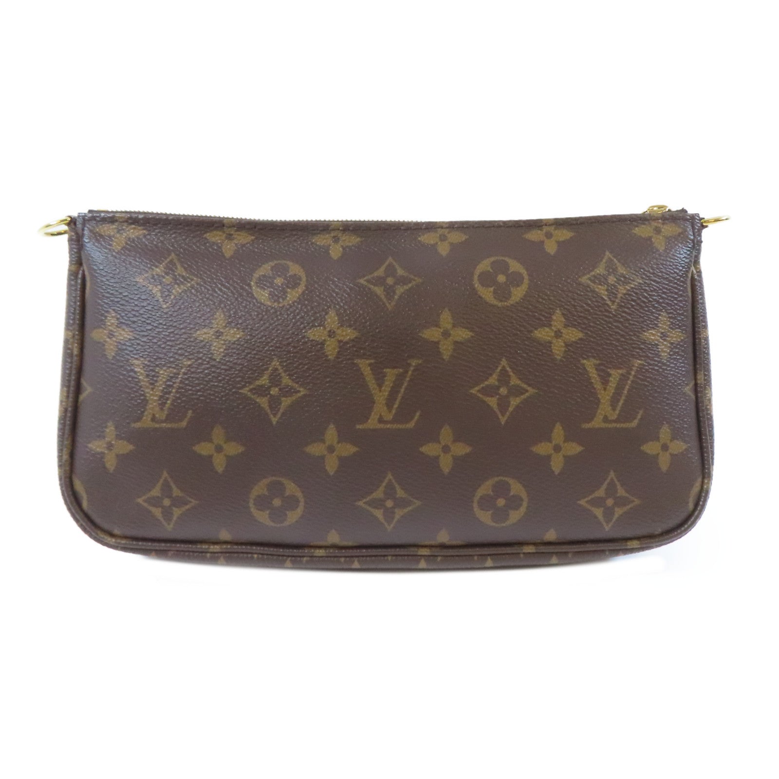 LOUIS VUITTON Monogram Multi Pochette Accessoires金扣手挽肩背兩用袋啡色