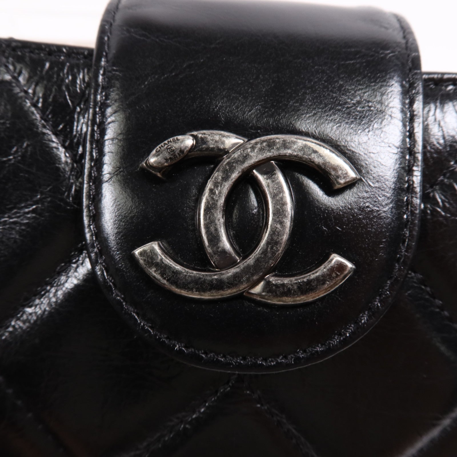 CHANEL 牛皮皮革Chain Shoulder Bag銀扣鏈帶肩背袋