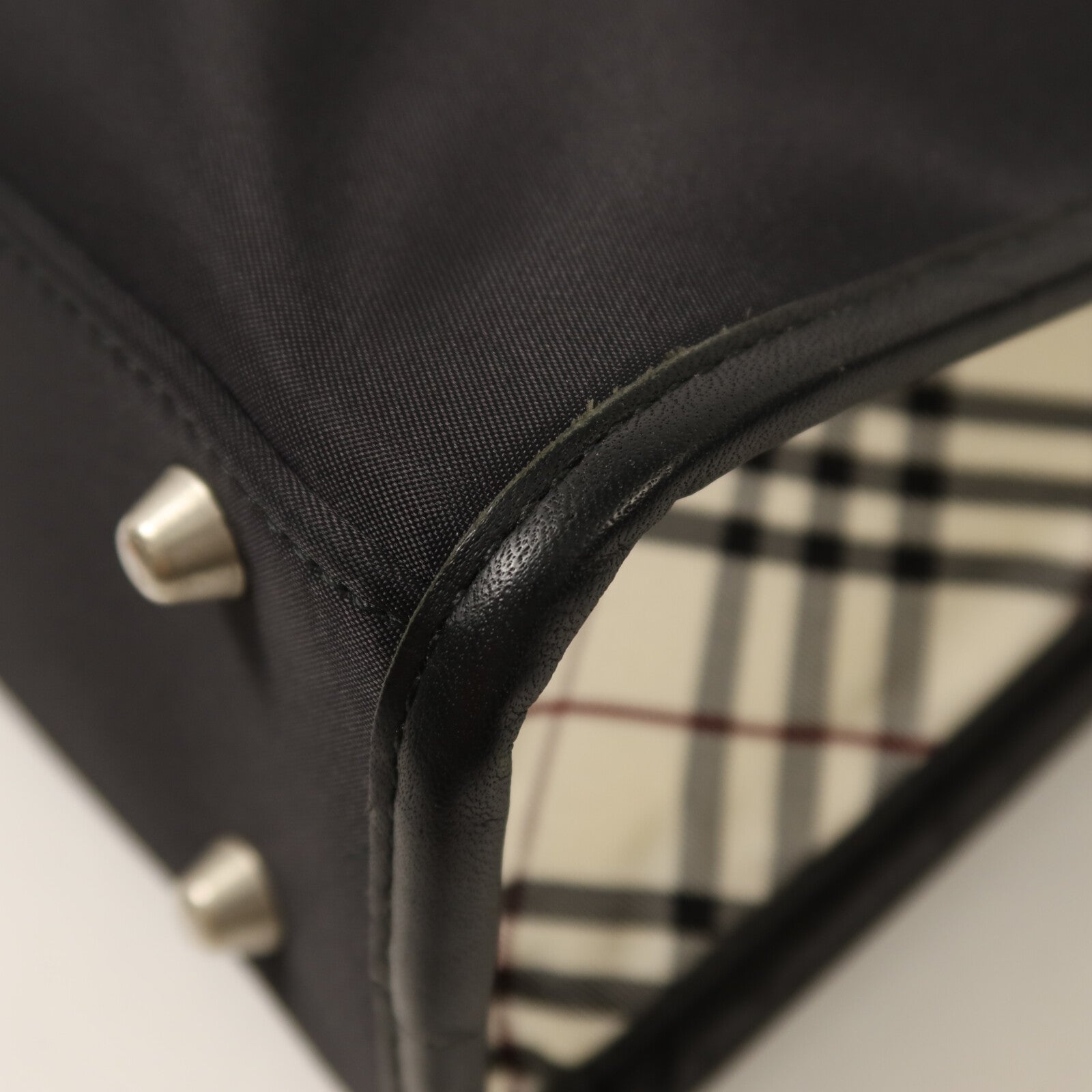 BURBERRY 尼龍/牛皮皮革Brifecase銀扣公事包