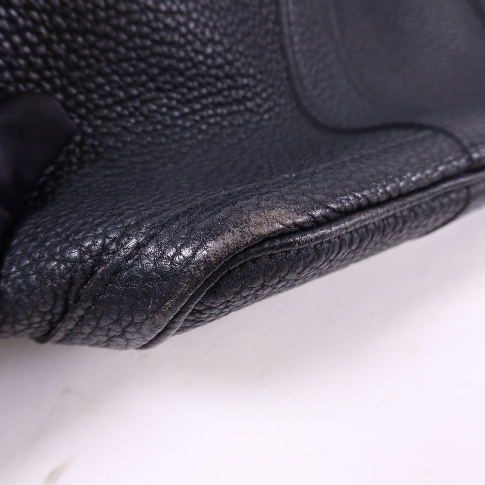 HERMES Negonda皮革Garden Party PM銀扣手挽袋Noir