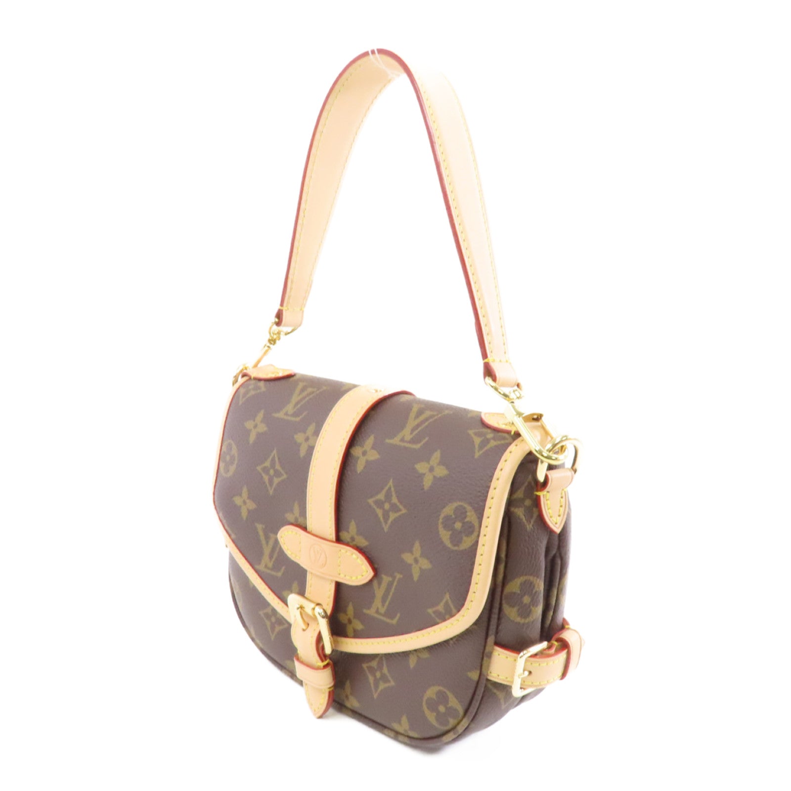 LOUIS VUITTON Monogram Saumur BB金扣手挽肩背兩用袋啡色