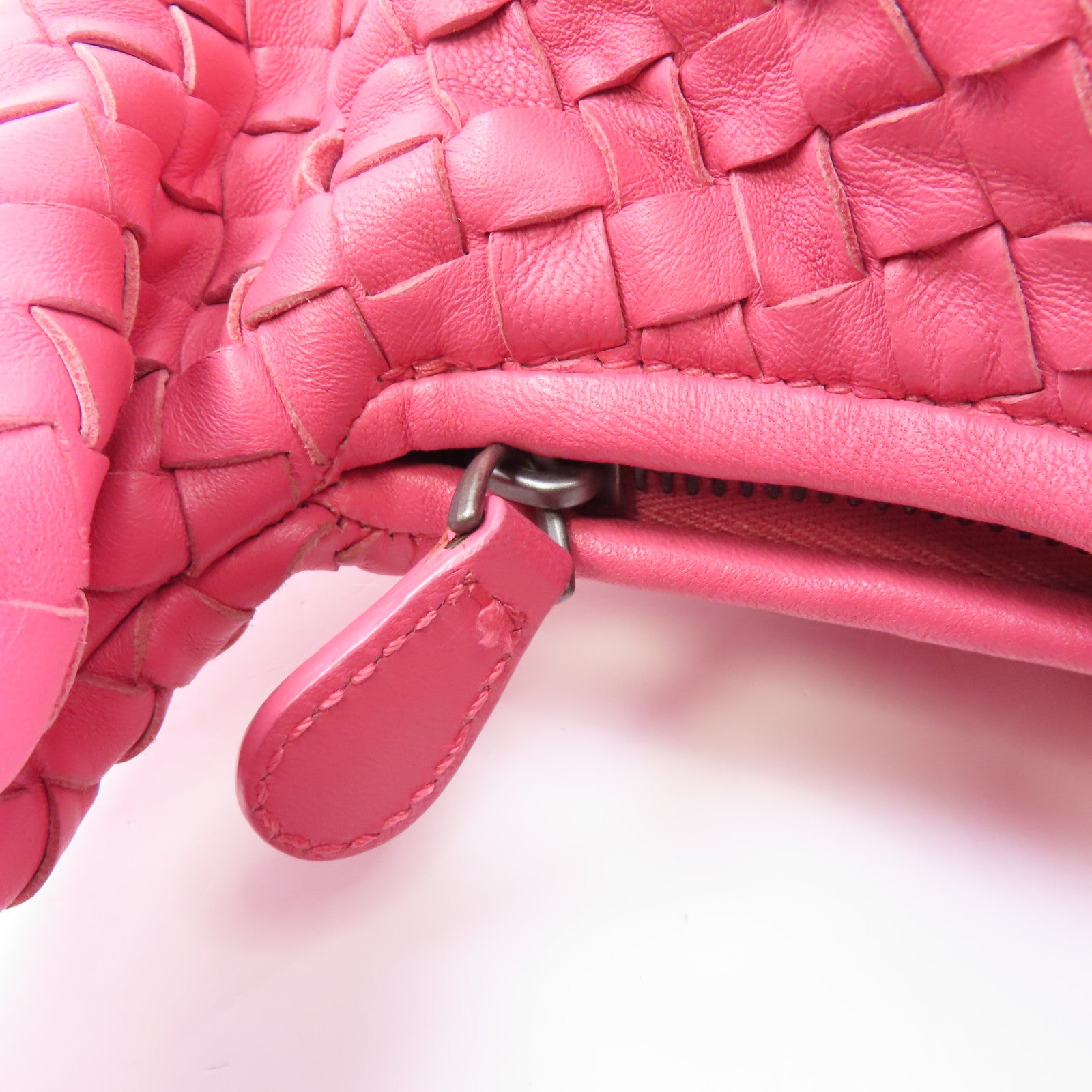 BOTTEGA VENETA 皮革Shoulder Bag銀扣肩背袋粉紅色