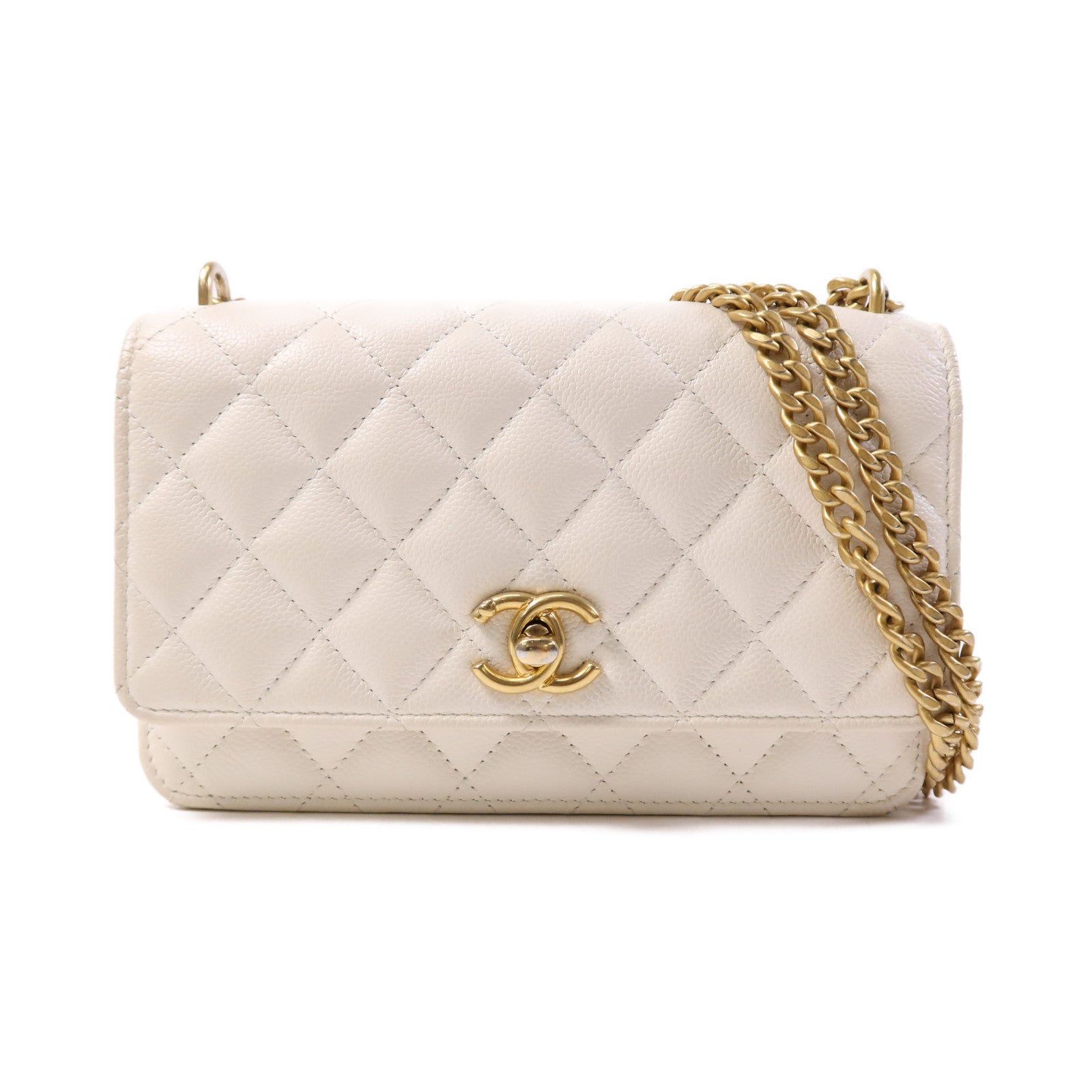 CHANEL 牛皮皮革WOC Wallet On Chain金扣鏈帶肩背袋