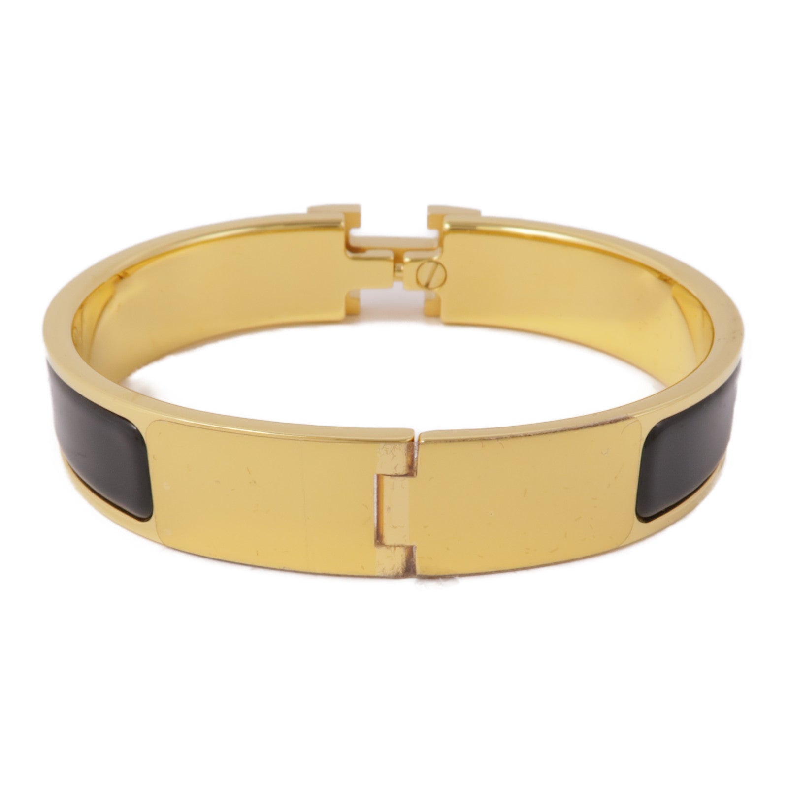 HERMES 金屬Clic H手鐲Noir
