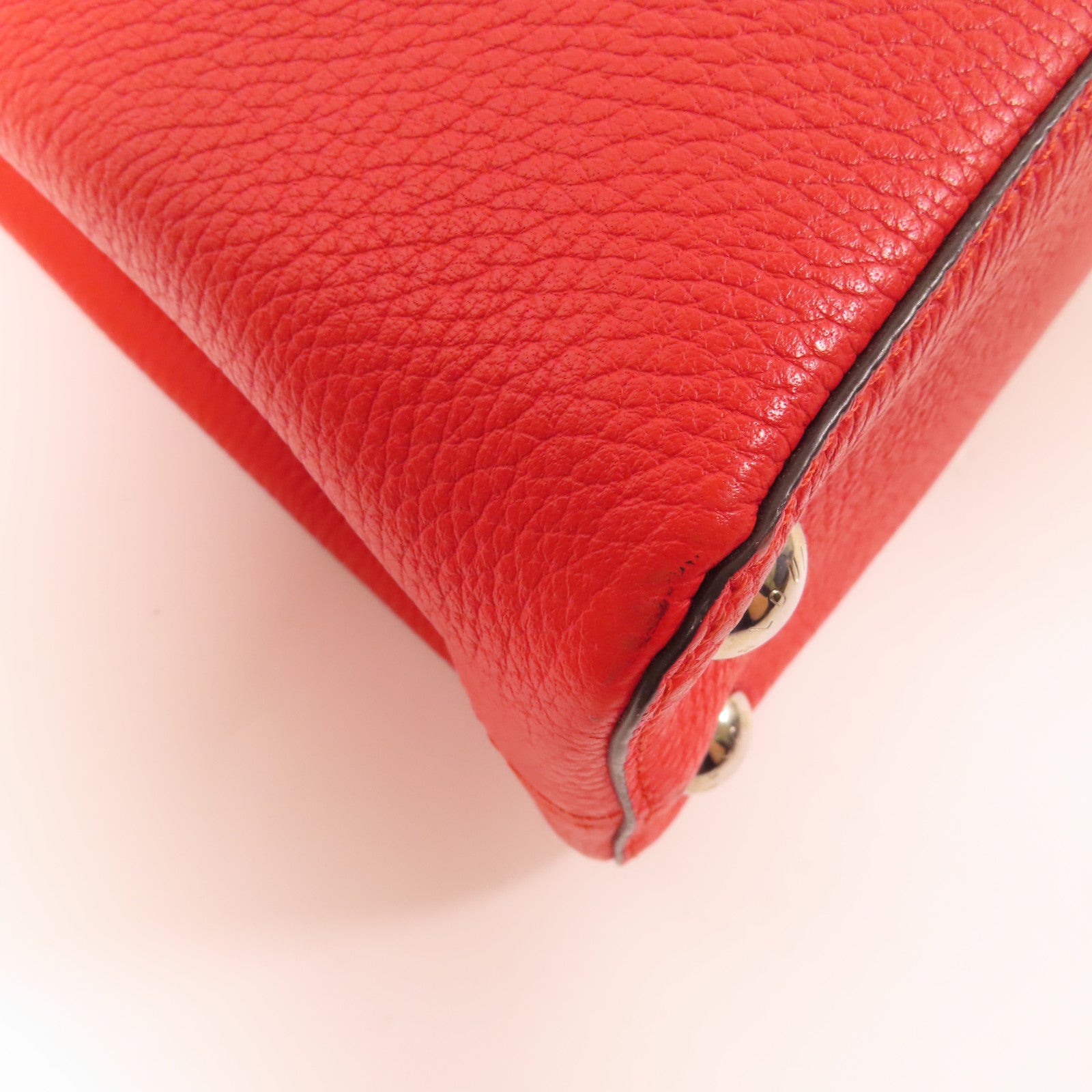 LOUIS VUITTON Taurillon皮革Capucines BB銀扣手挽肩背兩用袋