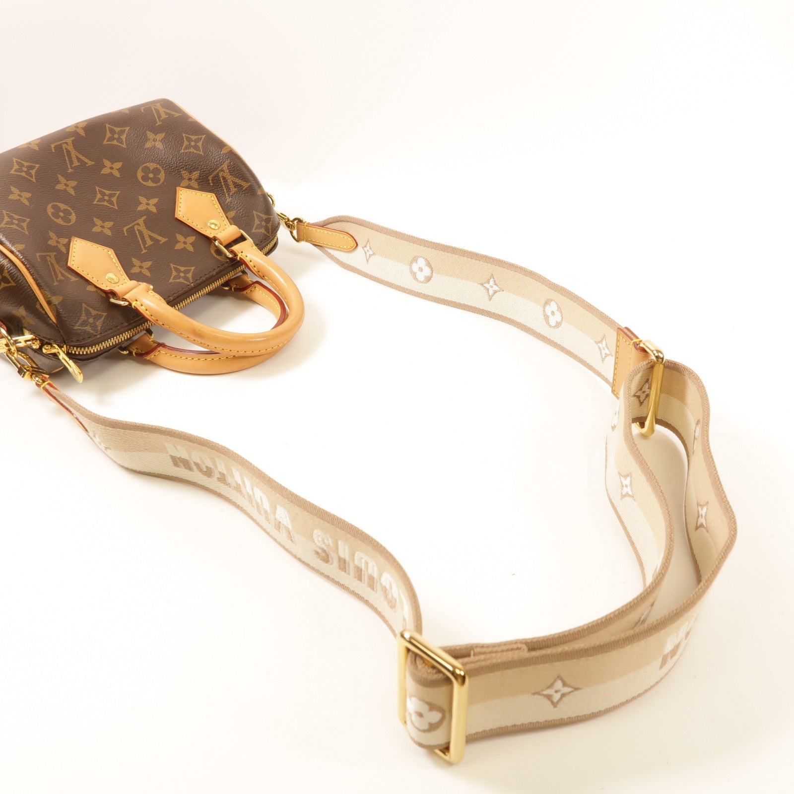 LOUIS VUITTON Monogram Speedy Bandouliere 20金扣手挽肩背兩用袋啡色