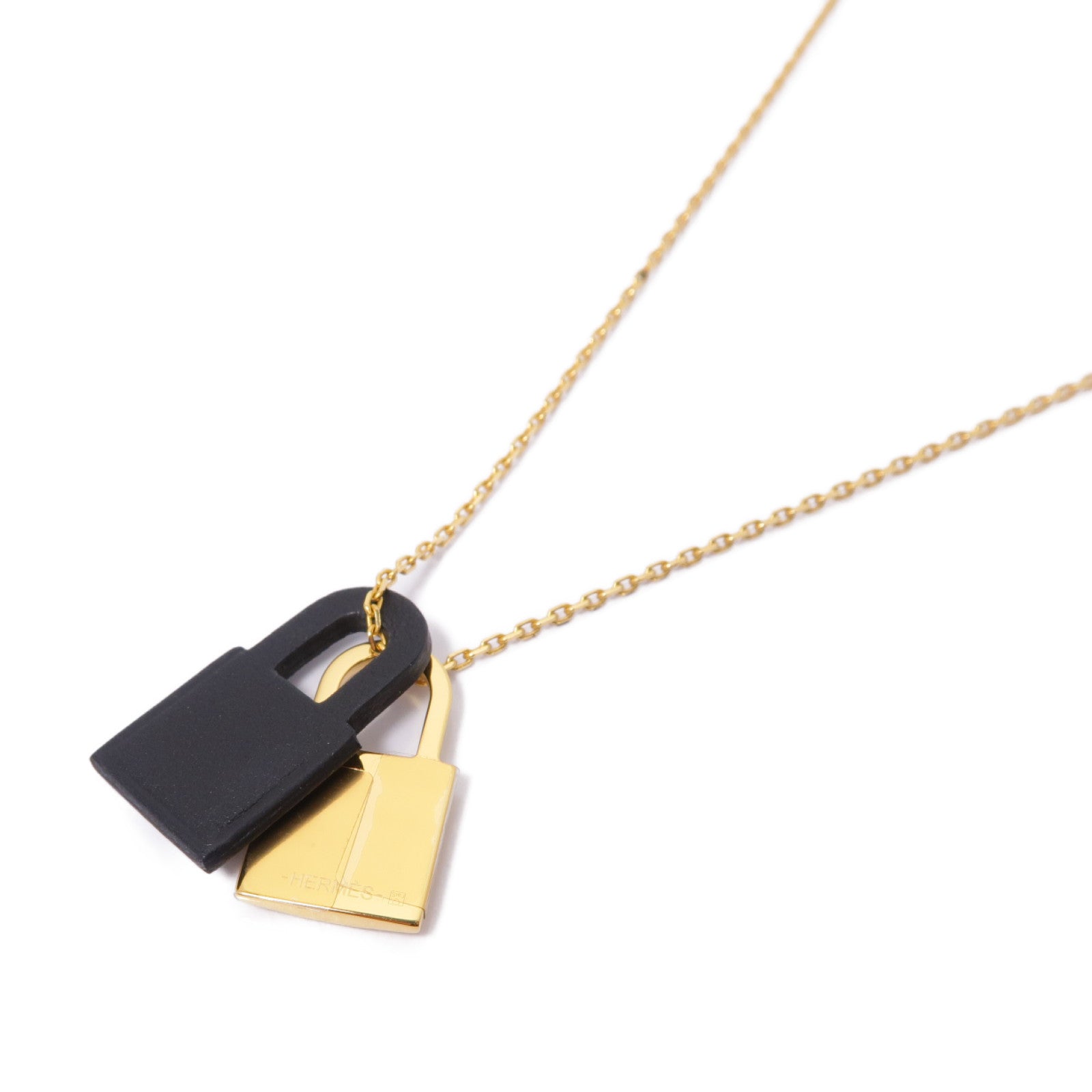 HERMES 【激減優惠】金屬O'Kelly Necklace項鍊棕色/金色