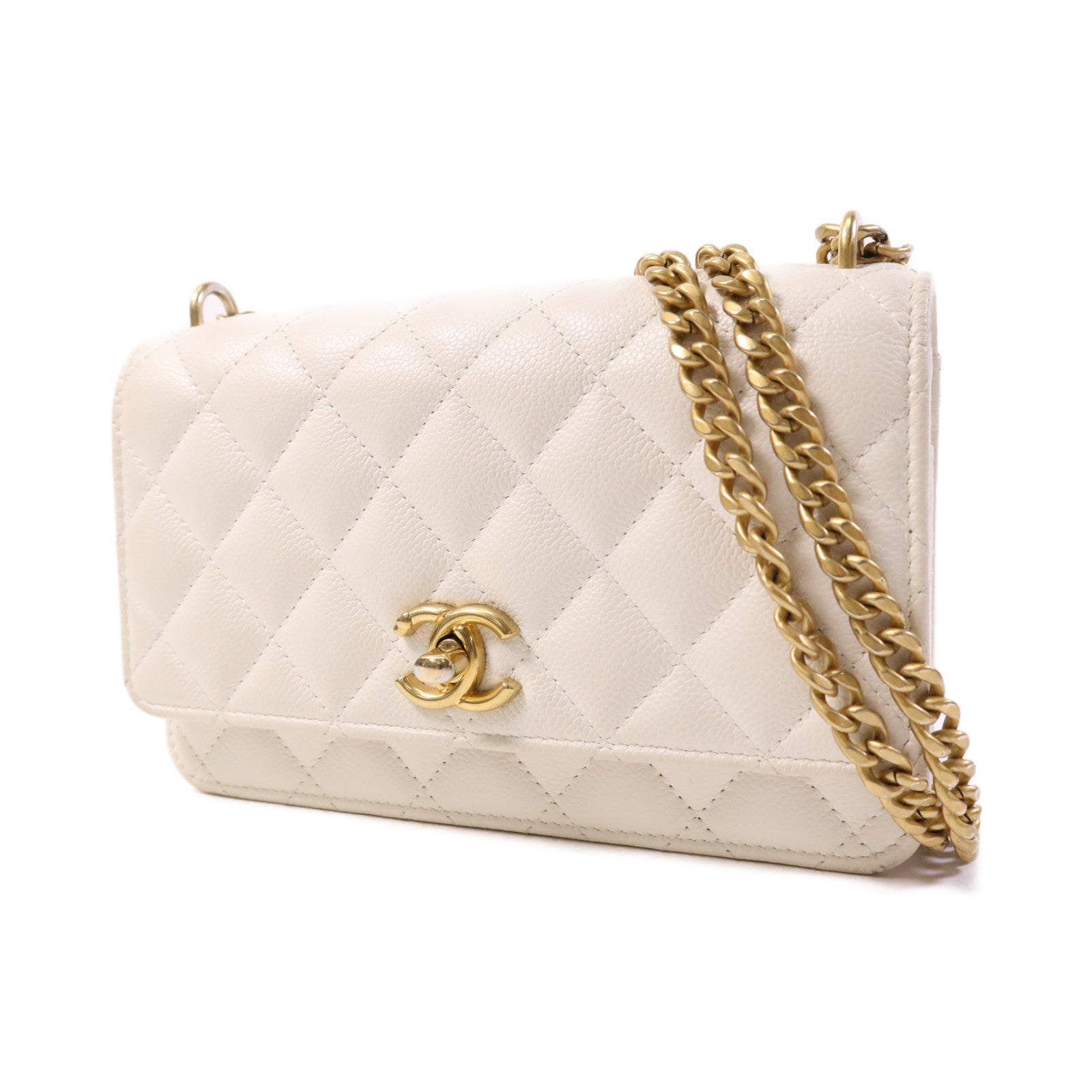 CHANEL 牛皮皮革WOC Wallet On Chain金扣鏈帶肩背袋