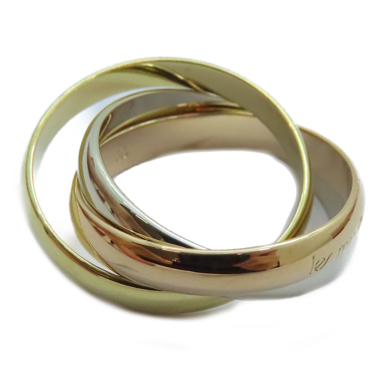 CARTIER 18K黃金/白金/玫瑰金Trinity Ring戒指Cartier#53 US#6.75