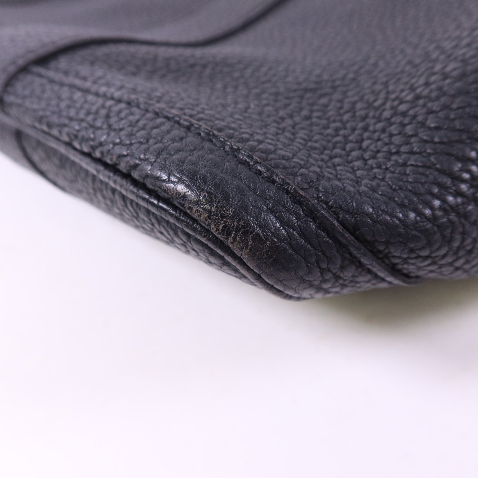 HERMES Negonda皮革Garden Party PM銀扣手挽袋Noir