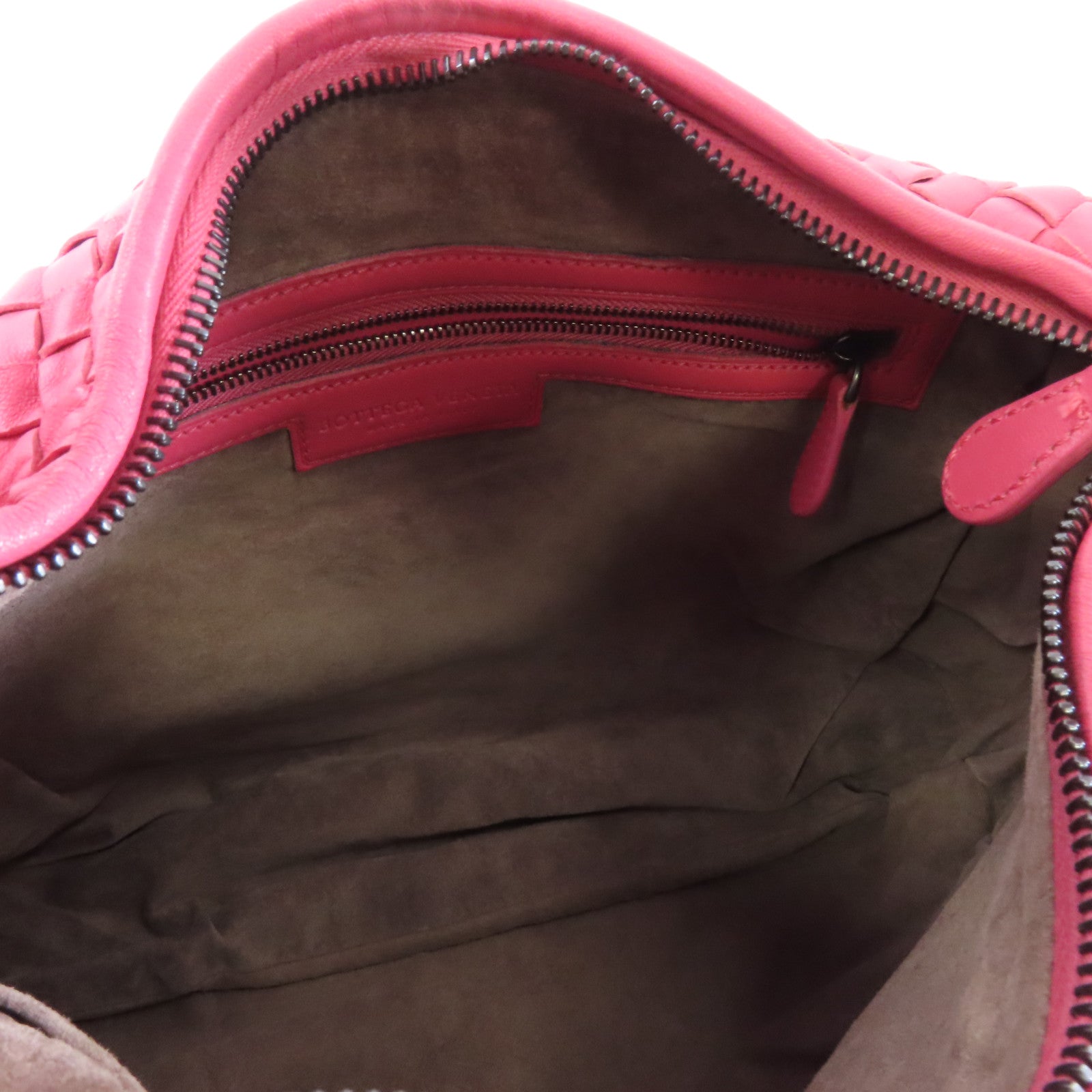 BOTTEGA VENETA 皮革Shoulder Bag銀扣肩背袋粉紅色