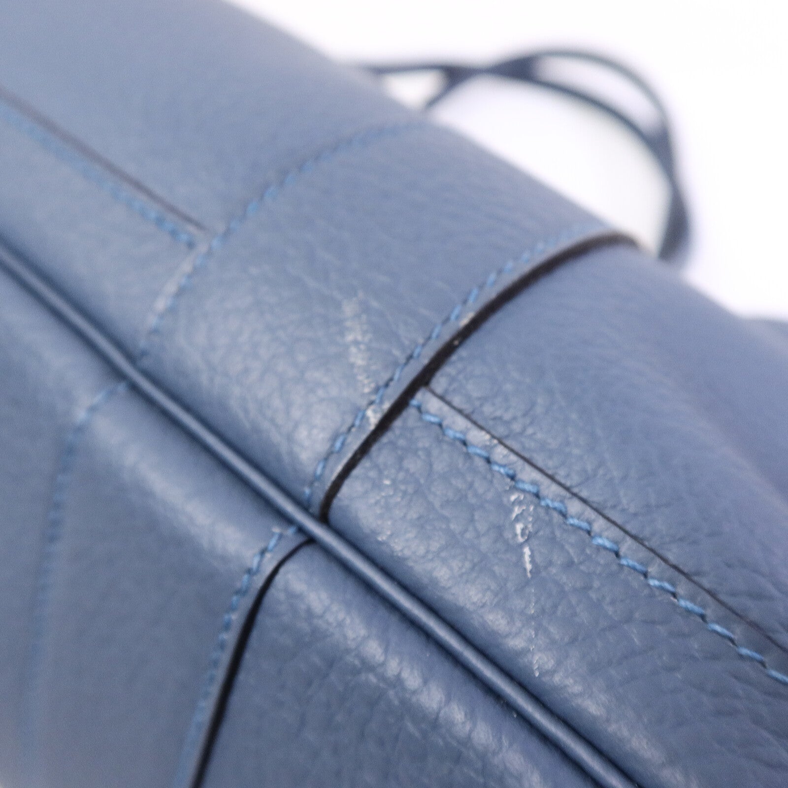 HERMES Country皮革Garden Party PM手挽袋Bleu Tempete