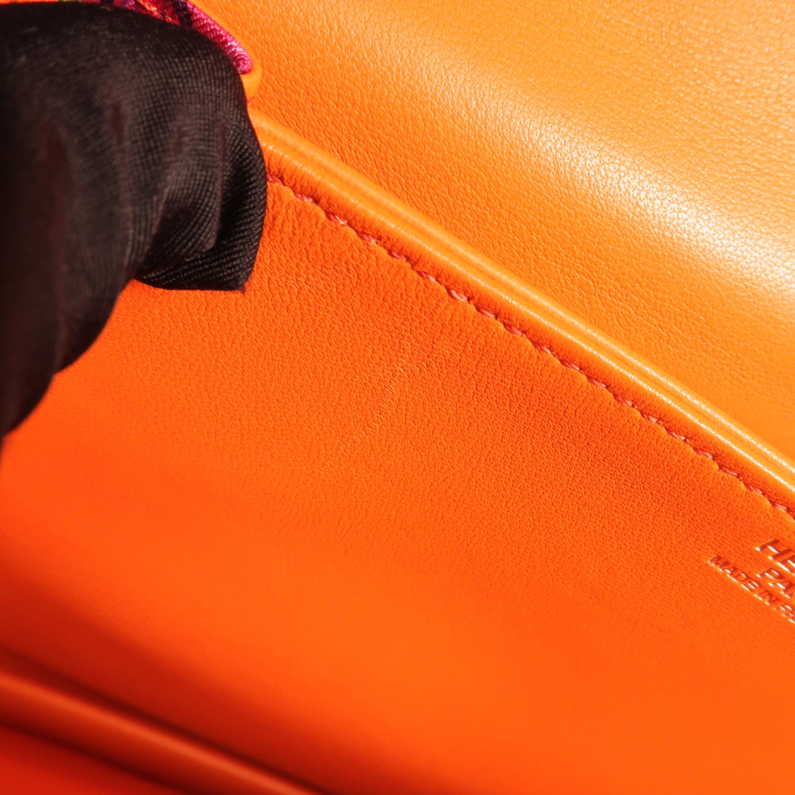 HERMES Swift皮革/Silk 2002 Sieste Au Paradis肩背袋Orange Poppy