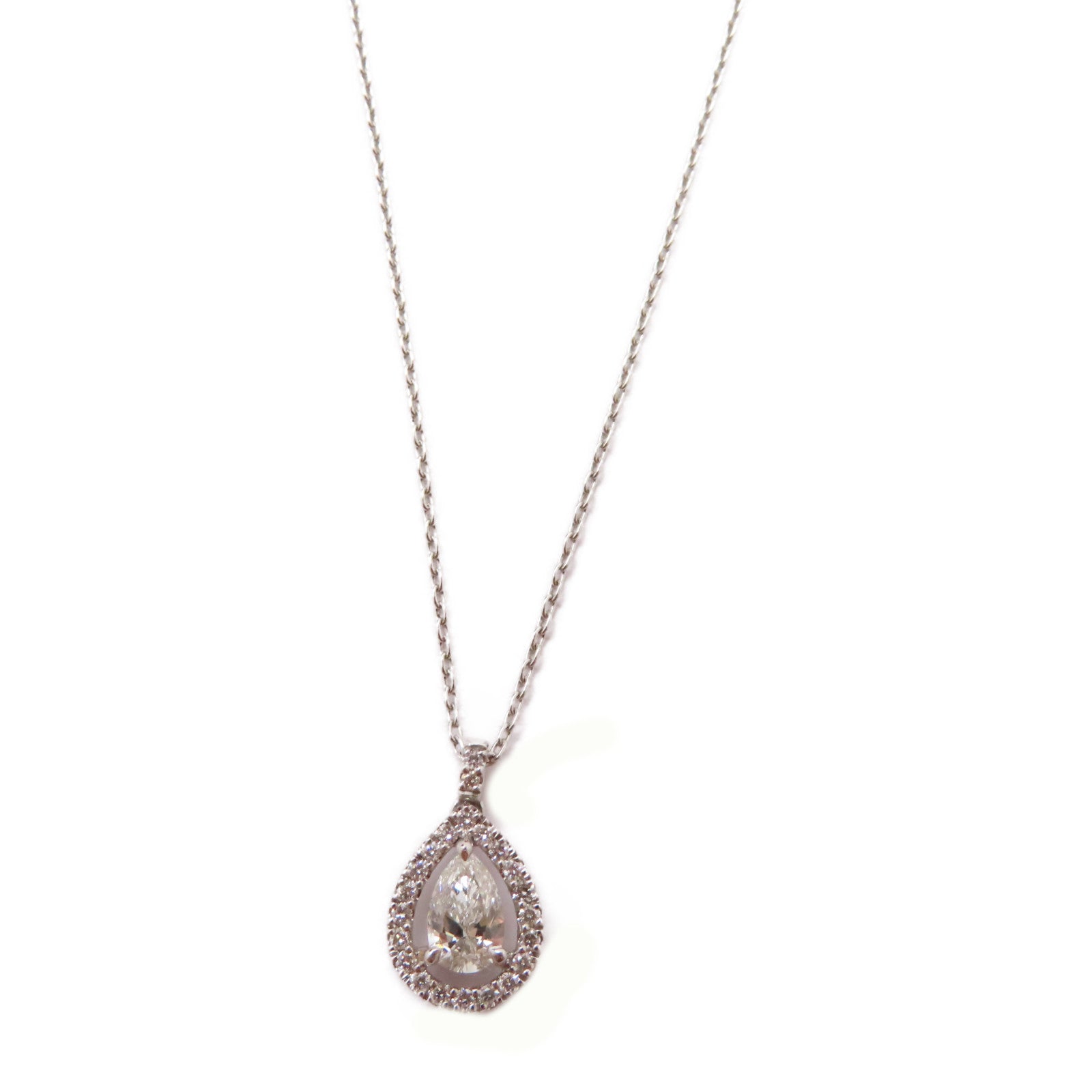 JEWELRY 【激減優惠】PT900鉑金Diamond Necklace 0.37ct/0.13ct鑽石項鍊