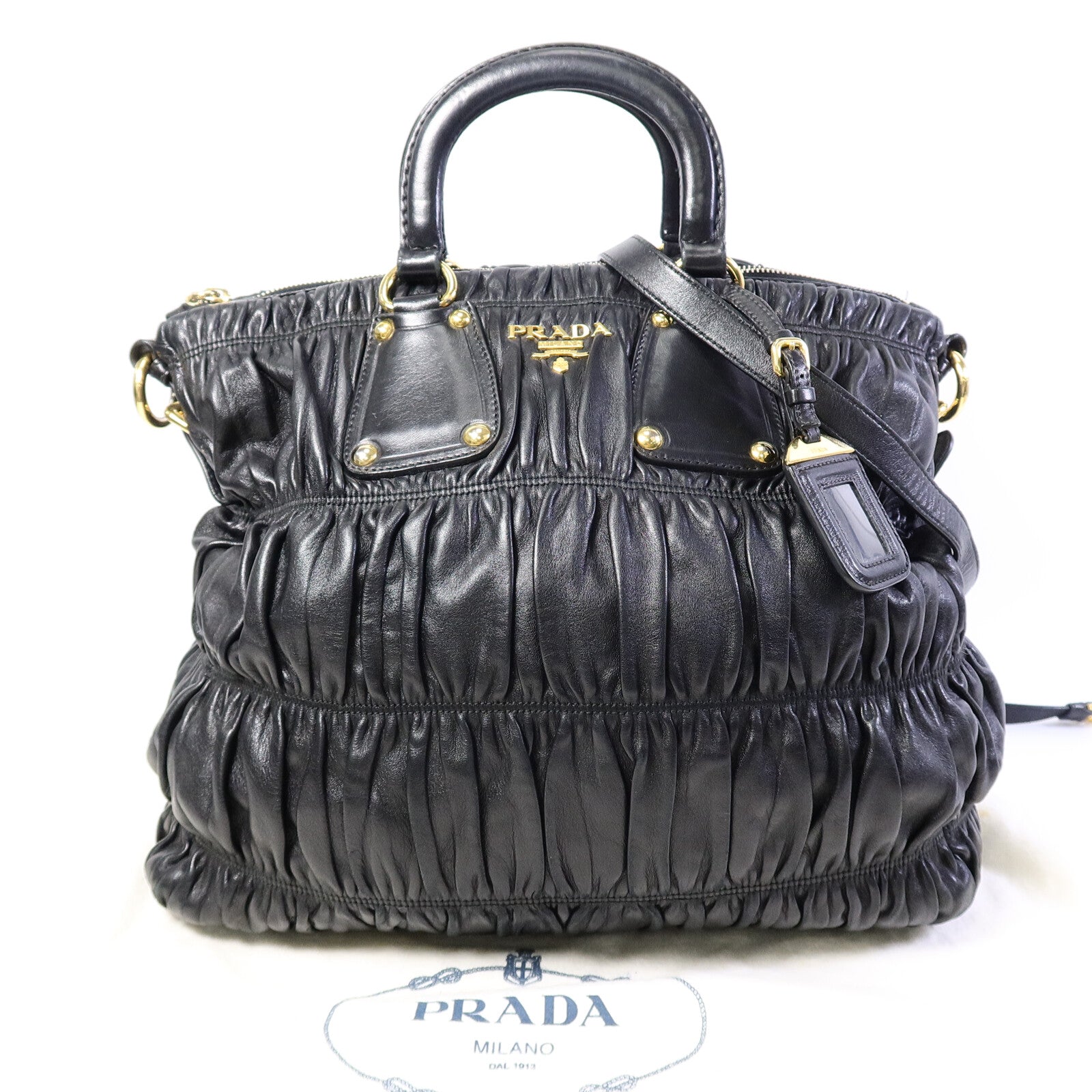 PRADA 羊皮皮革Nappa Gaufre Shoulder Tote手挽肩背兩用袋