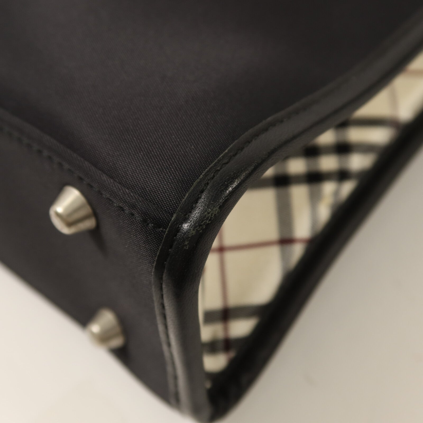 BURBERRY 尼龍/牛皮皮革Brifecase銀扣公事包