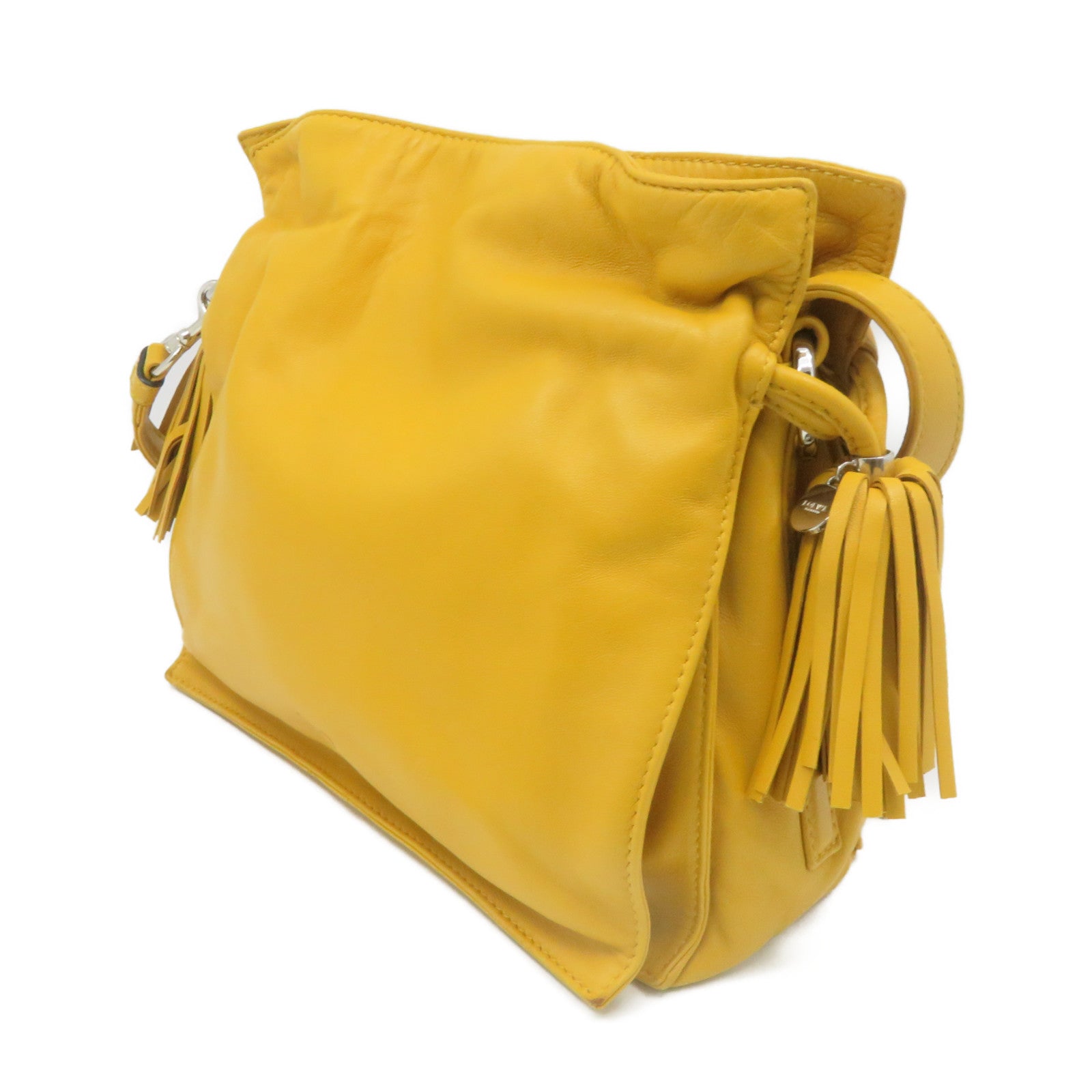 LOEWE 【激減優惠】羊皮皮革Flamenco 22 Shoulder Bag肩背袋黃色