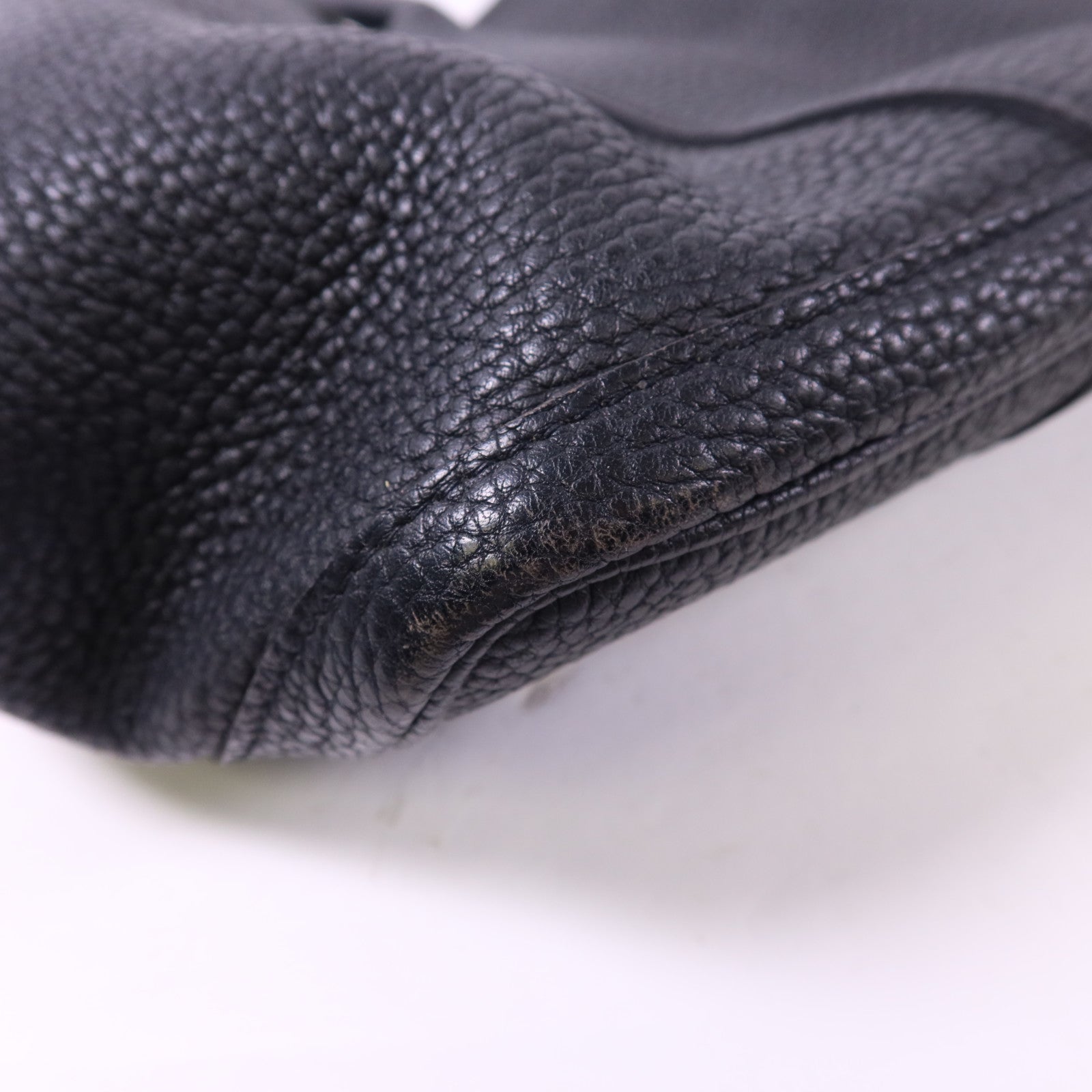 HERMES Negonda皮革Garden Party PM銀扣手挽袋Noir