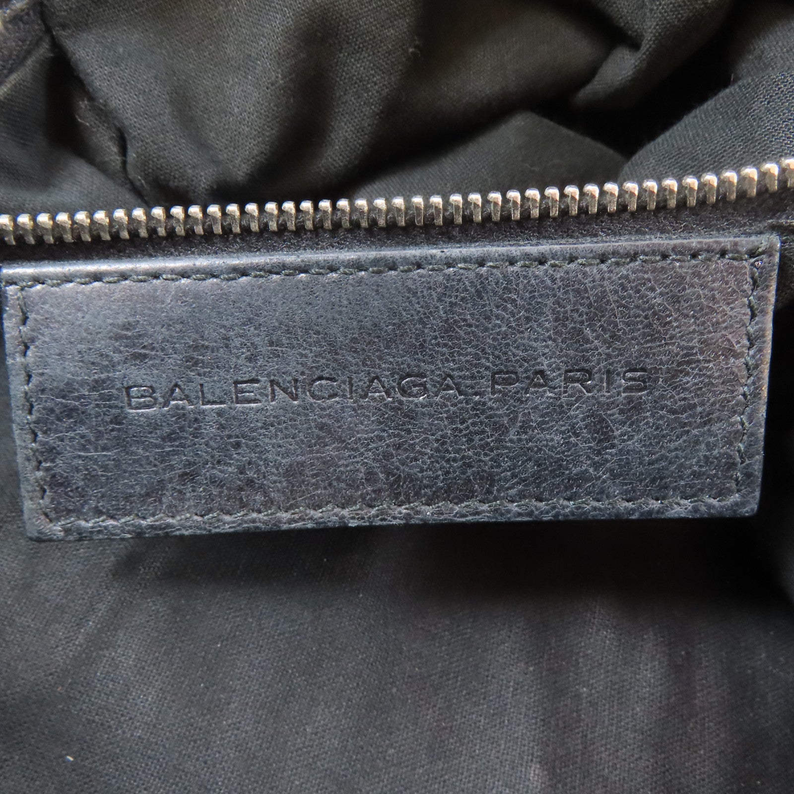 BALENCIAGA 皮革City銀扣手挽肩背兩用袋黑色