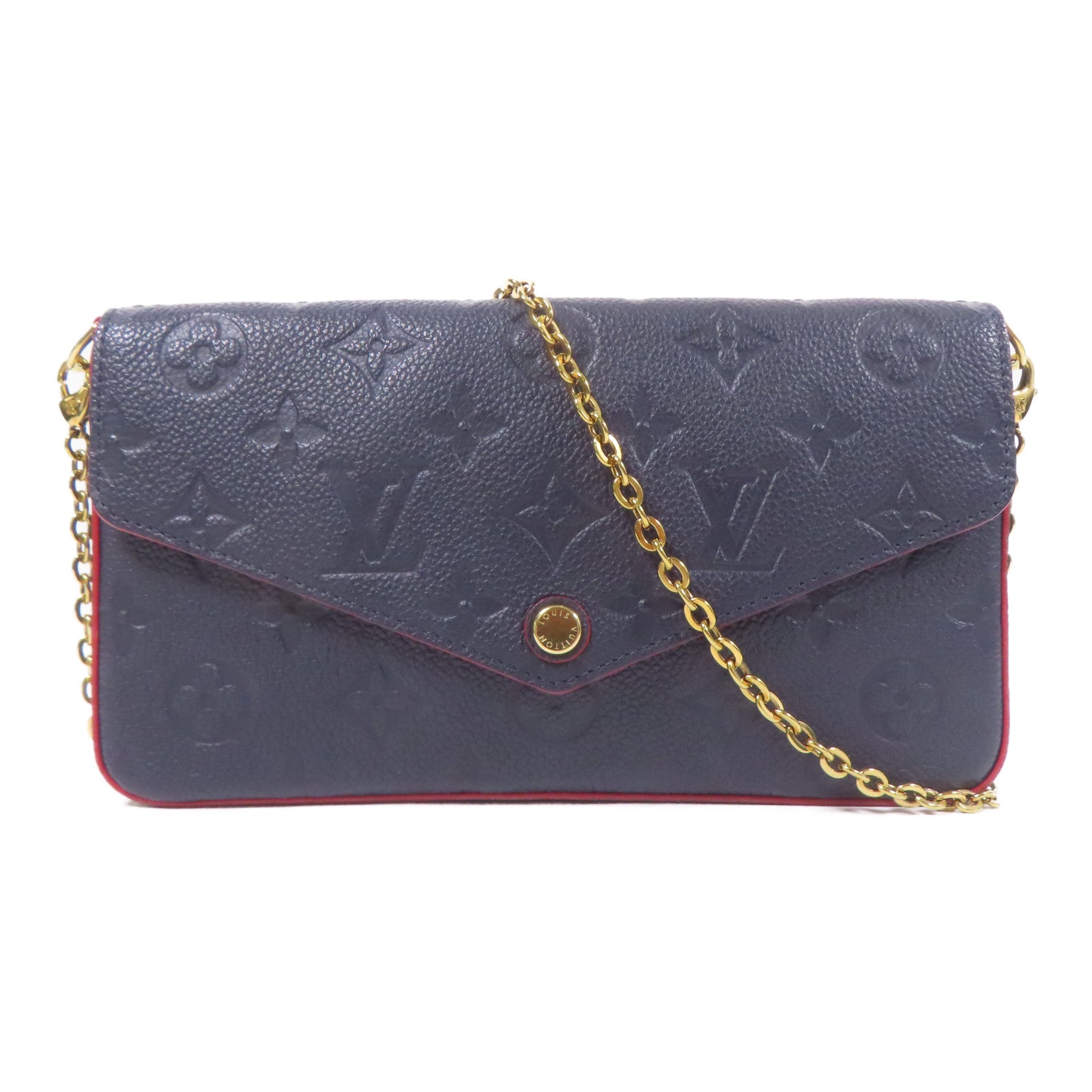 LOUIS VUITTON LV GHW Pochette Felicie Shoulder Bag Monogram Empreinte Navy