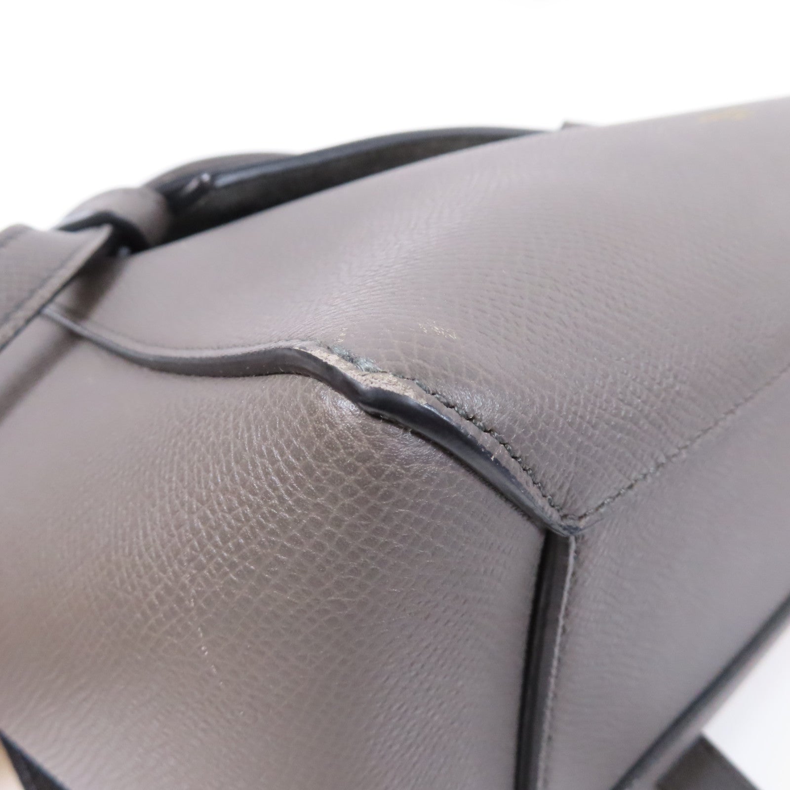 CELINE 牛皮皮革Micro Belt Bag金扣手挽肩背兩用袋灰色