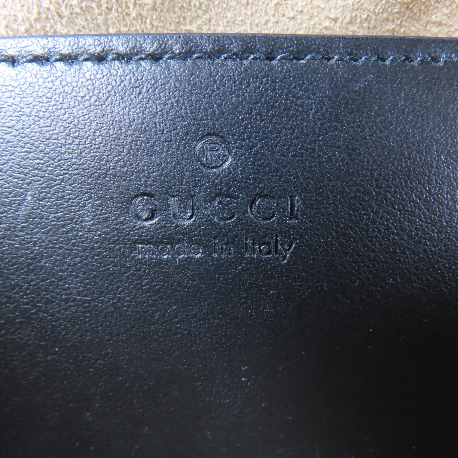 GUCCI 牛皮皮革GG Marmont金扣肩背袋黑色