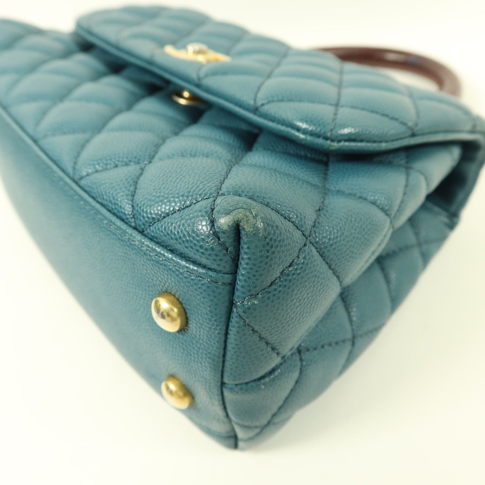 CHANEL 牛皮皮革Coco Handle Small金扣手挽肩背兩用袋