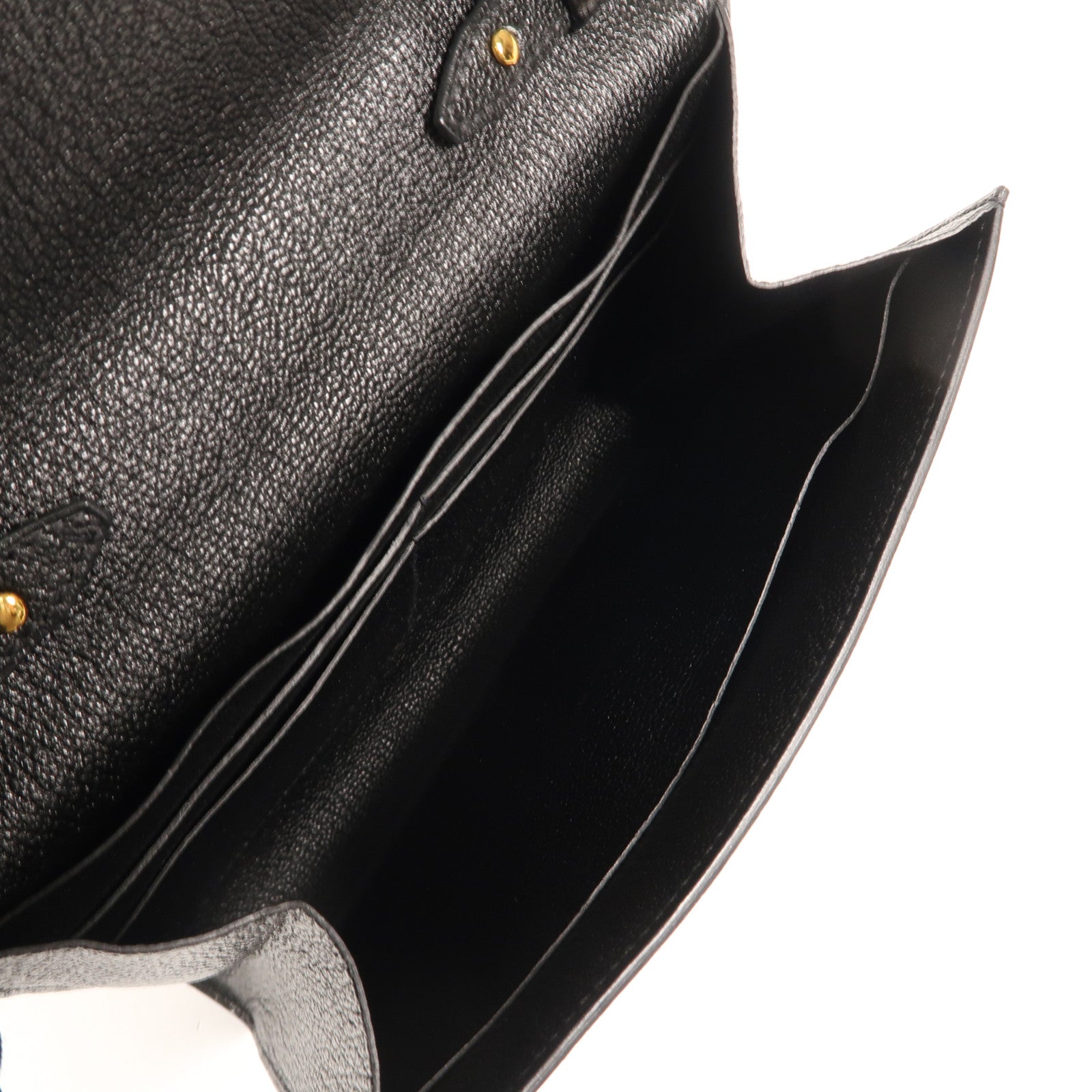 HERMES Chevre皮革Clic 16金扣肩背袋Noir