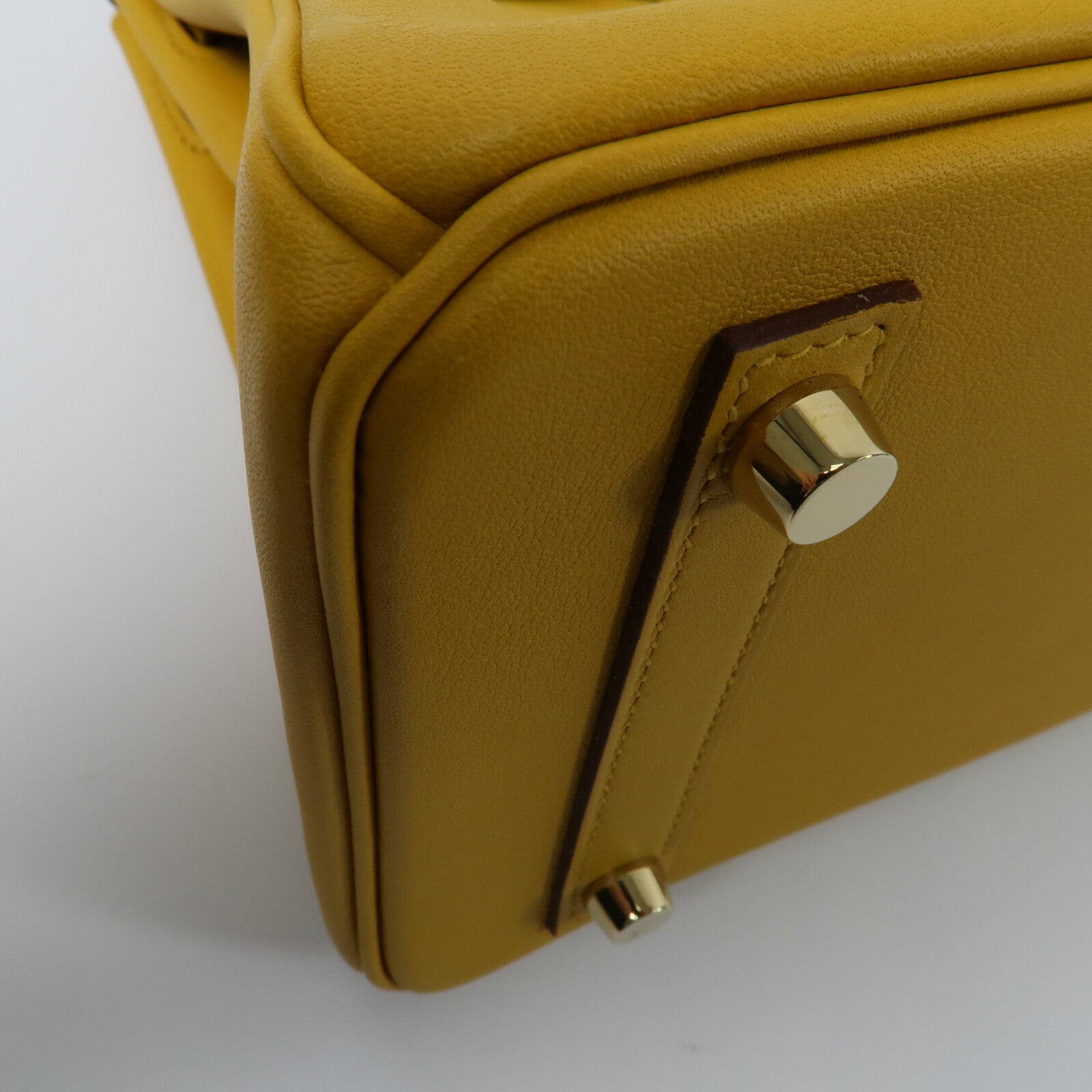 HERMES Swift皮革Birkin 25手挽袋Jaune Amber