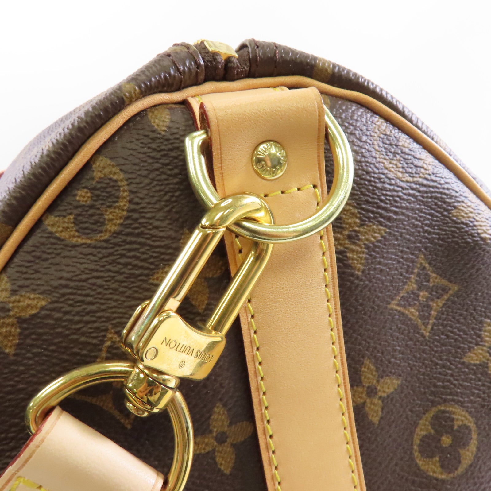 LOUIS VUITTON Monogram Keepall 50 Bandouliere金扣手挽肩背兩用袋棕色