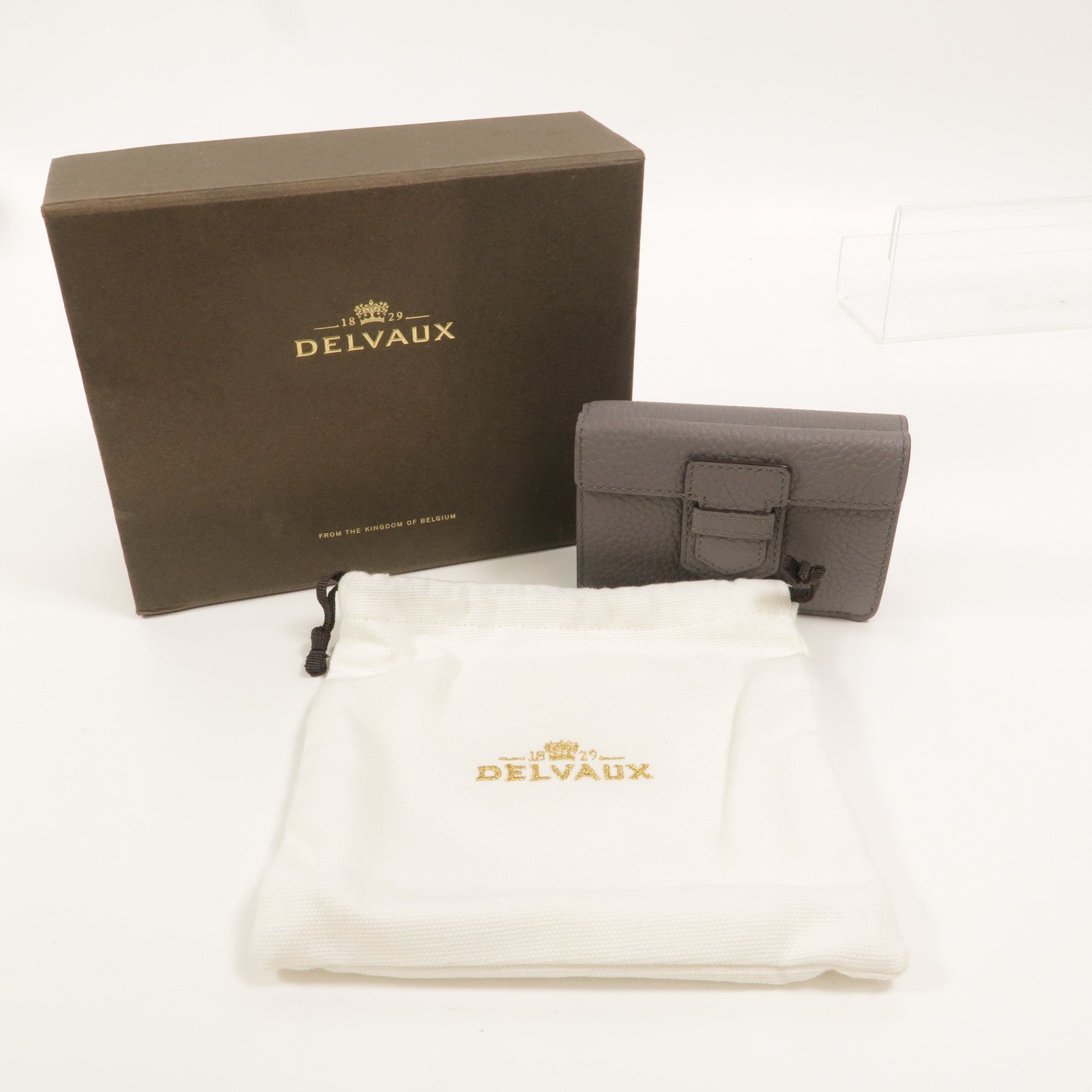 Delvaux 牛皮皮革Presse Trifold Wallet錢包