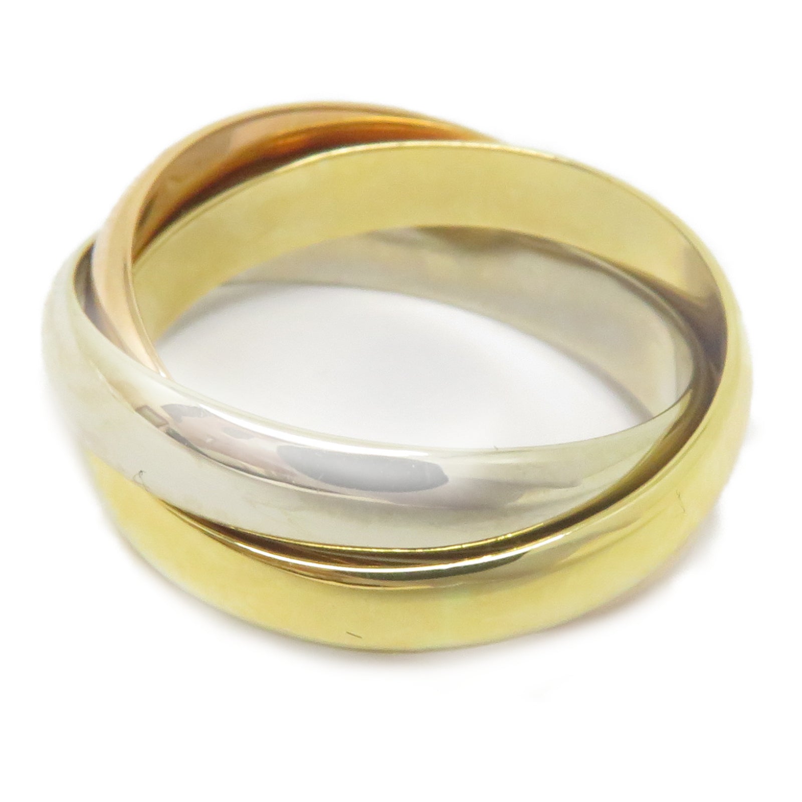 CARTIER 18K黃金/白金/玫瑰金Trinity戒指Cartier#52/US#6