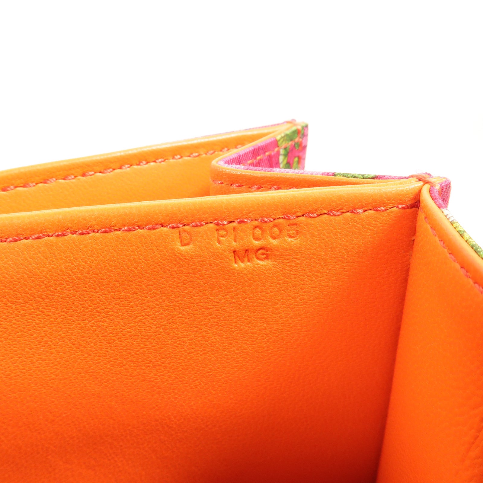 HERMES Swift皮革/Silk 2002 Sieste Au Paradis肩背袋Orange Poppy