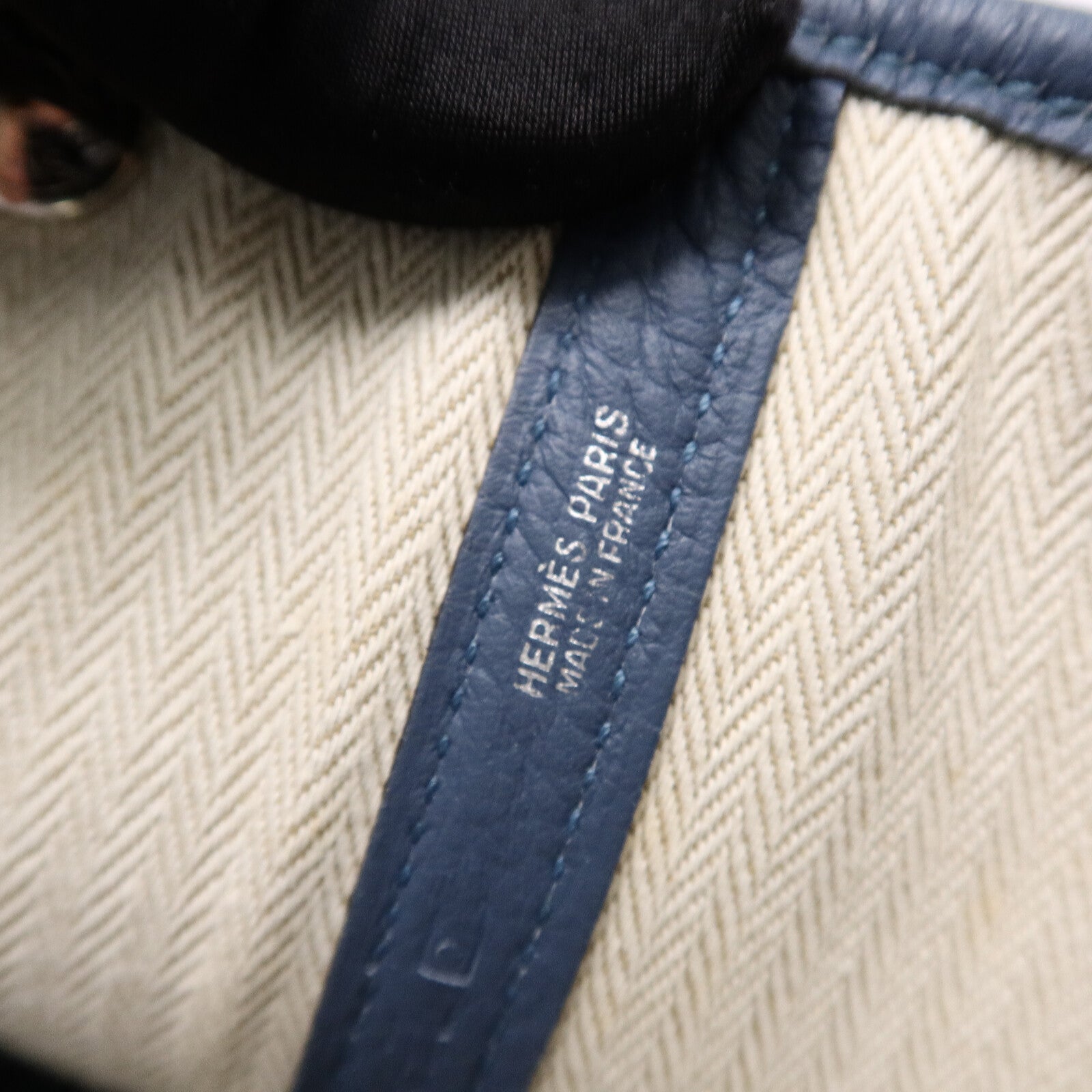 HERMES Country皮革Garden Party PM手挽袋Bleu Tempete