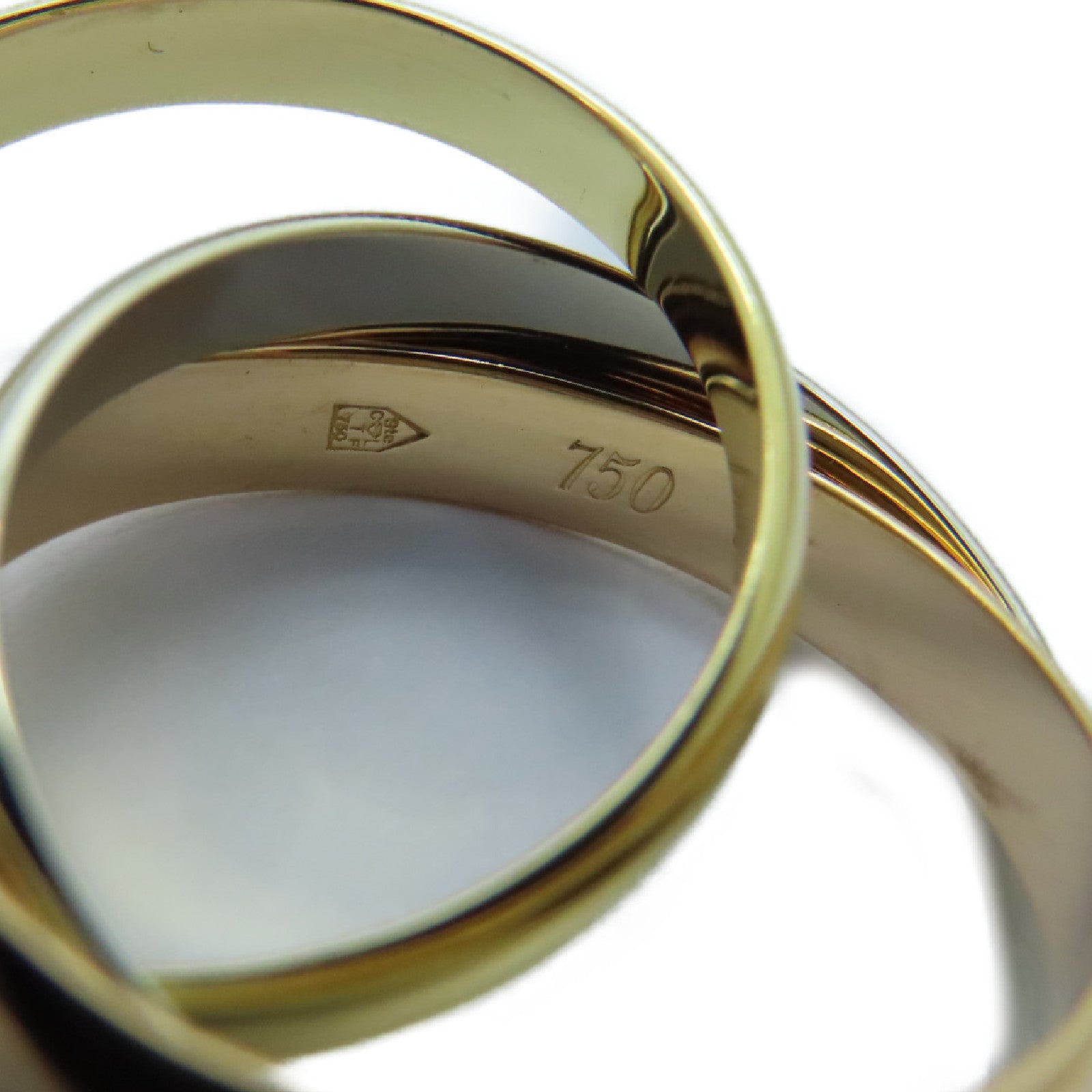 CARTIER 18K黃金/白金/玫瑰金Trinity Ring戒指Cartier#53 US#6.75