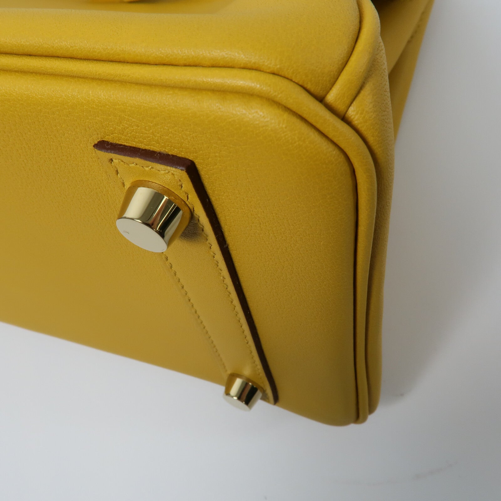 HERMES Swift皮革Birkin 25手挽袋Jaune Amber