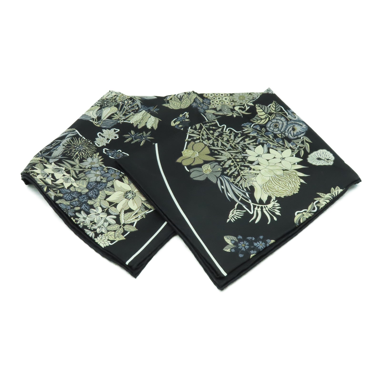 HERMES 【激減優惠】絲質Scarf 90x90絲巾黑色/啡色