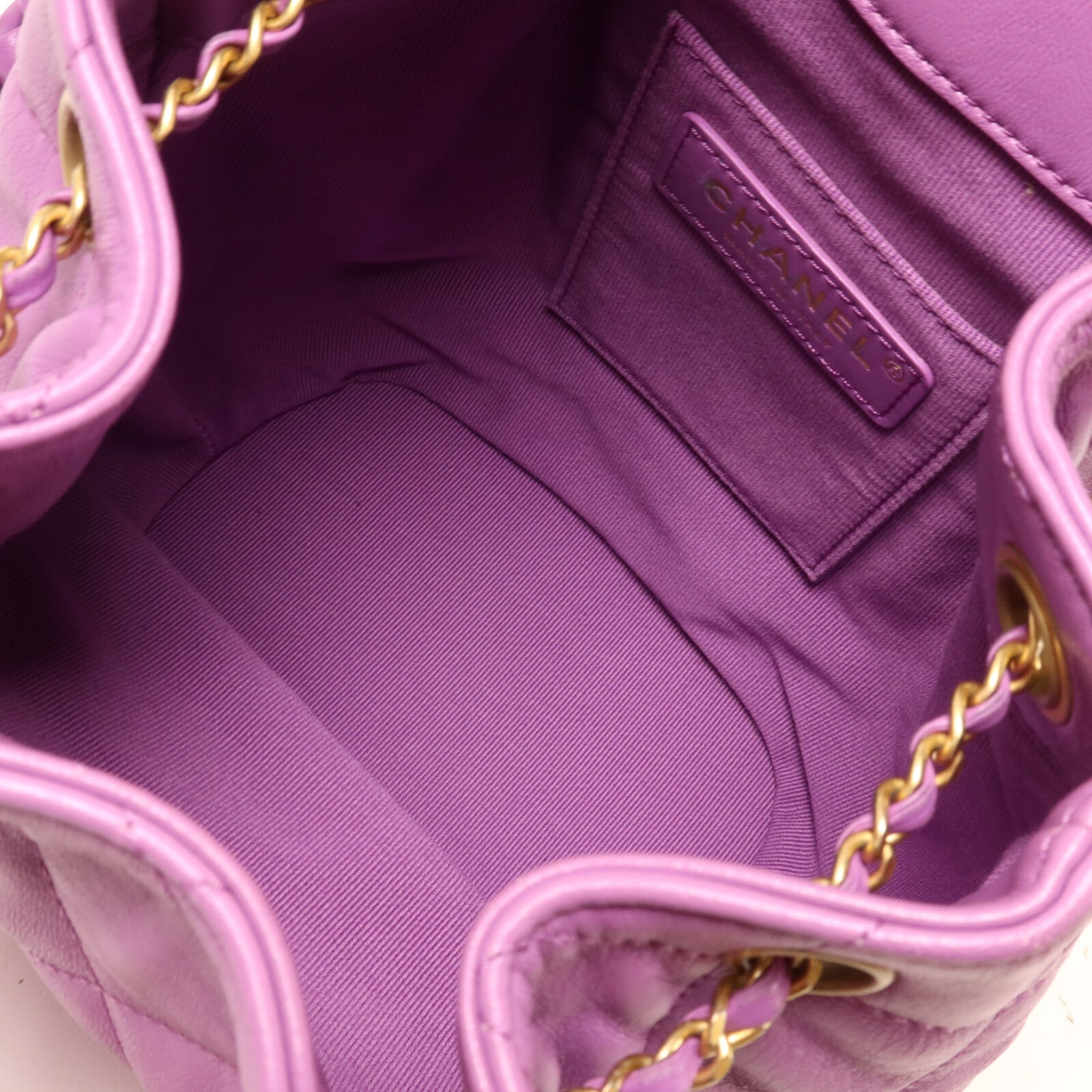 CHANEL 羊皮皮革Bucket Backpack鏈帶背包