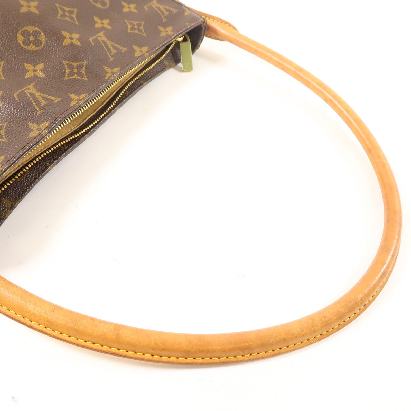 LOUIS VUITTON Monogram Looping GM金扣肩背袋啡色