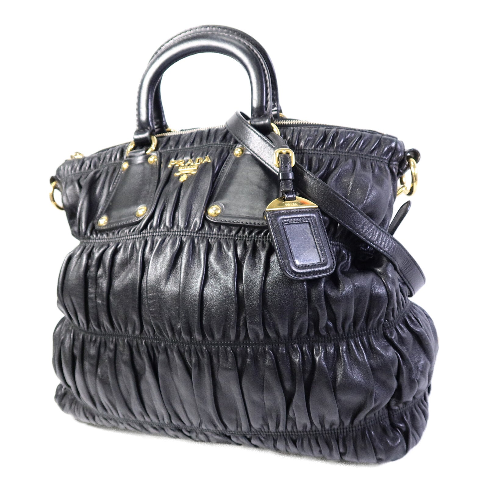 PRADA 羊皮皮革Nappa Gaufre Shoulder Tote手挽肩背兩用袋