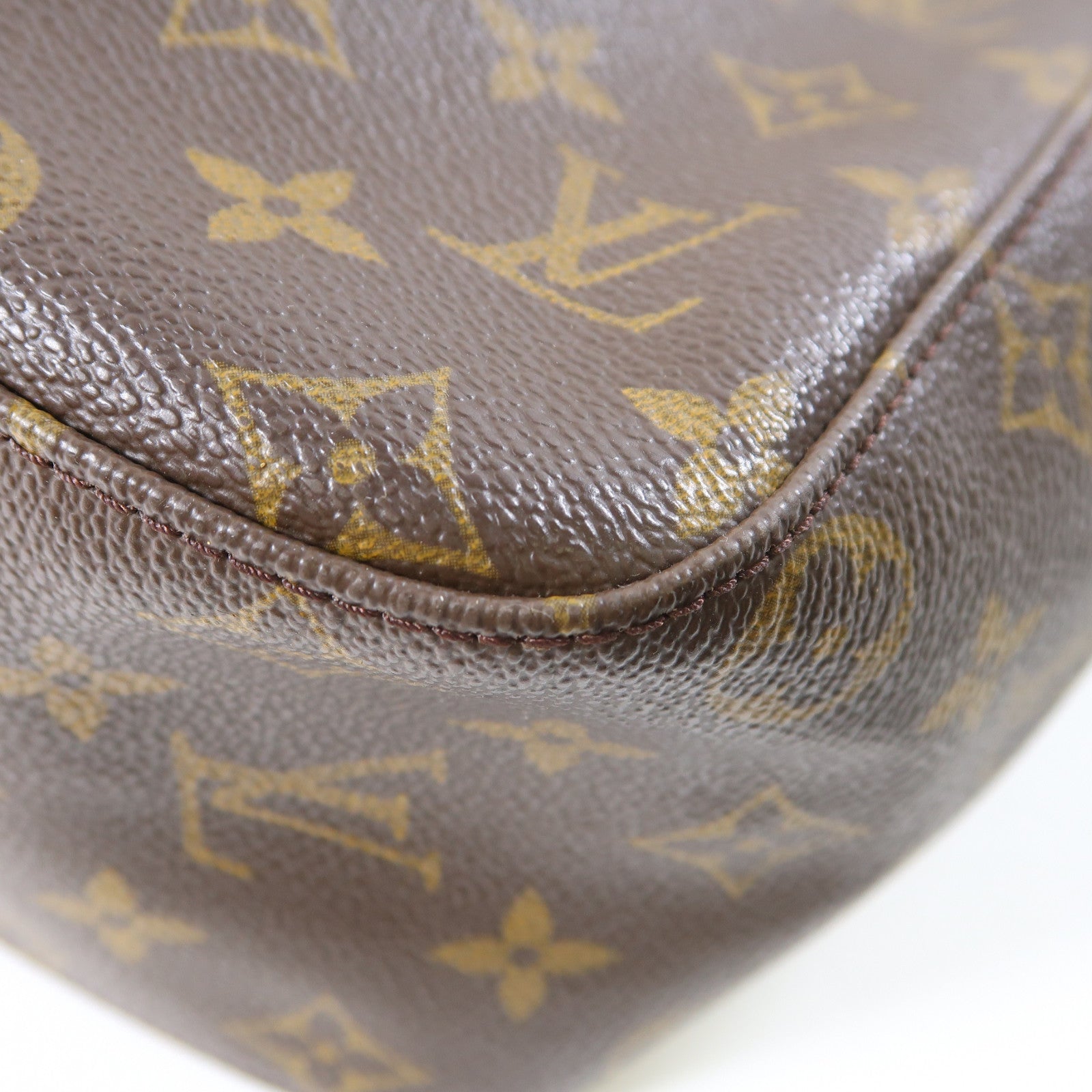 LOUIS VUITTON Monogram Looping GM金扣肩背袋啡色