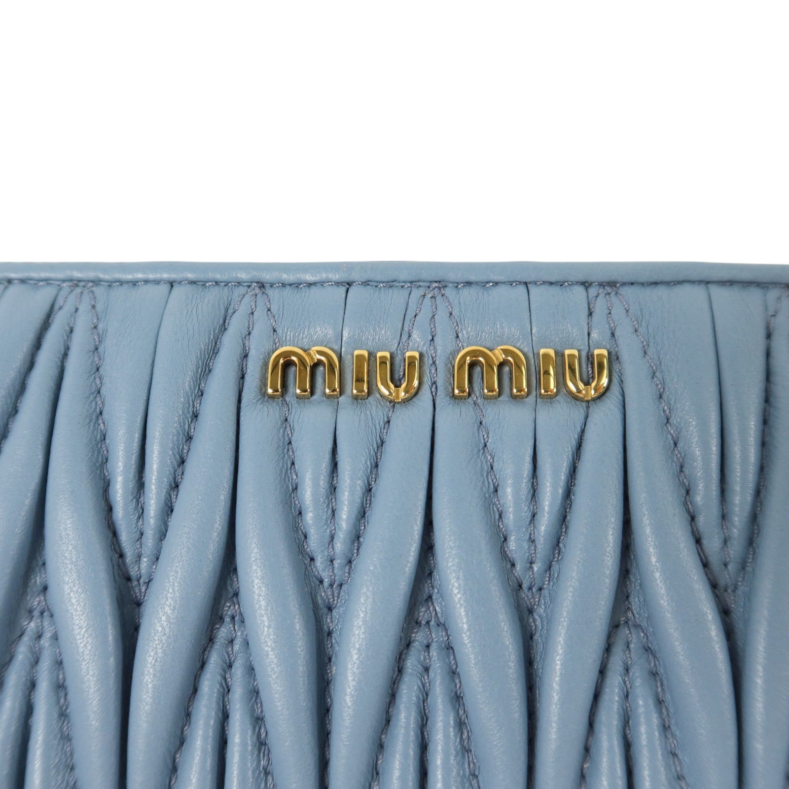 Miu Miu 羊皮皮革Long Wallet金扣拉鏈長錢包