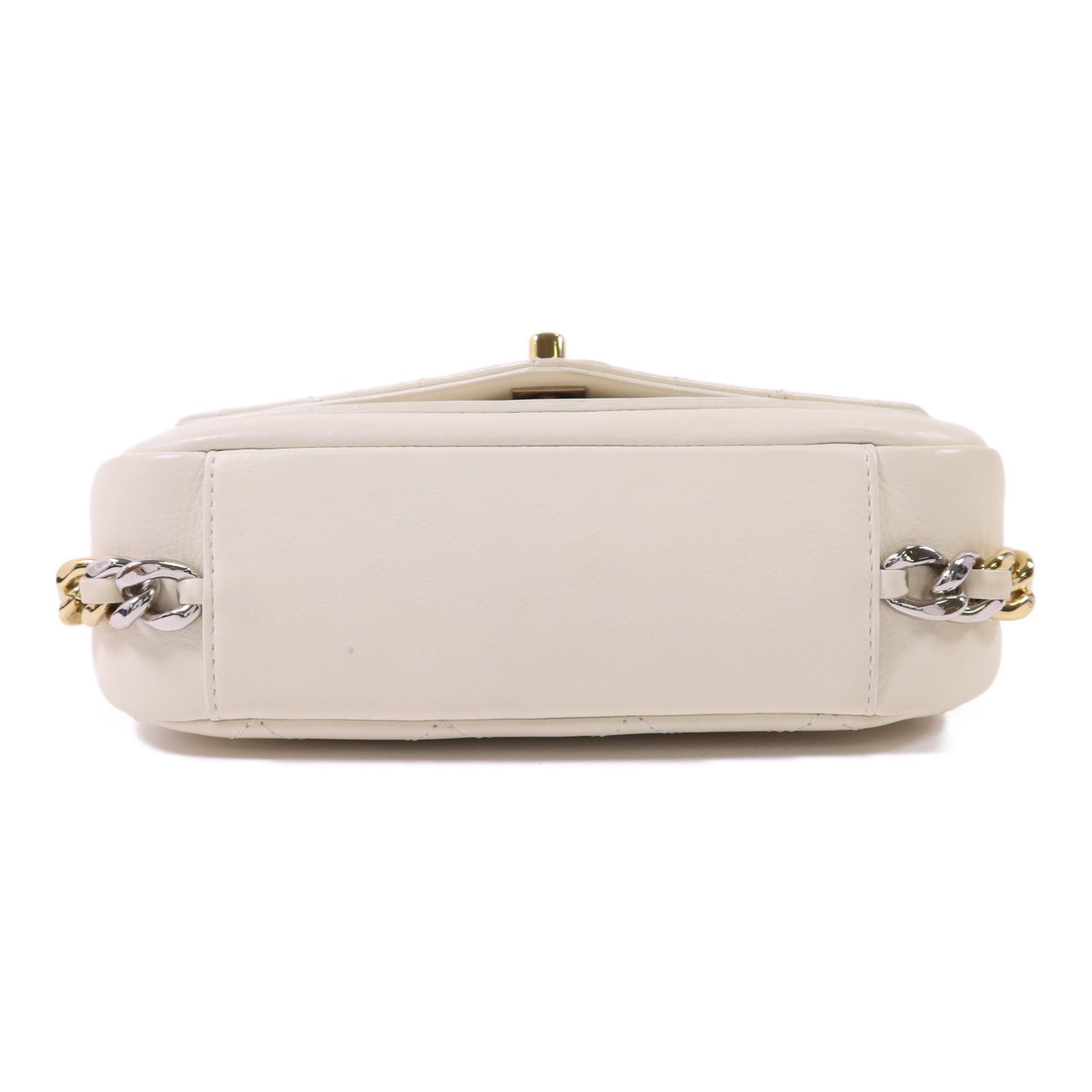 CHANEL 牛皮皮革Chain Shoulder銀扣鏈帶肩背袋