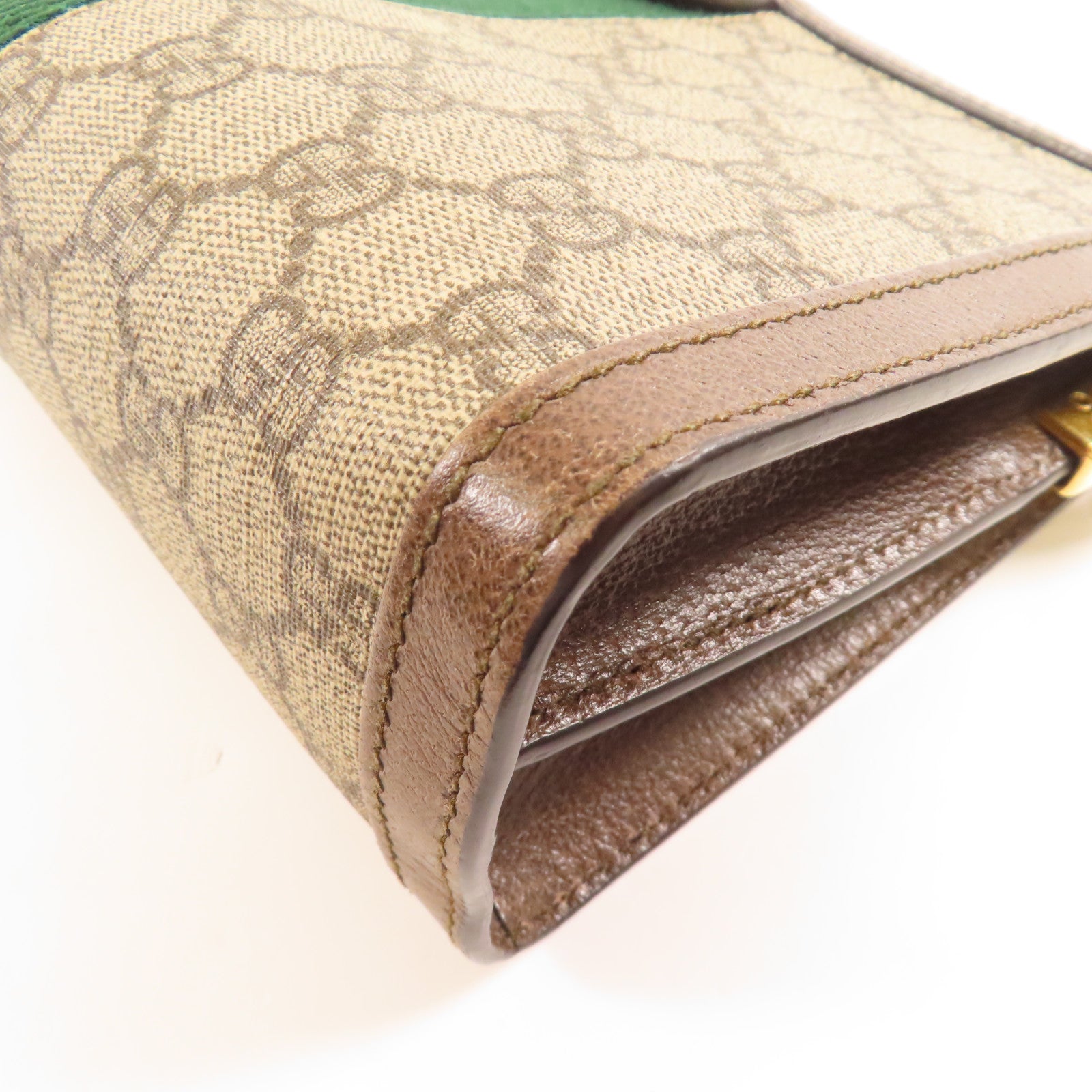 GUCCI 塗層帆布GG Supreme Ophidie金扣鏈帶肩背袋