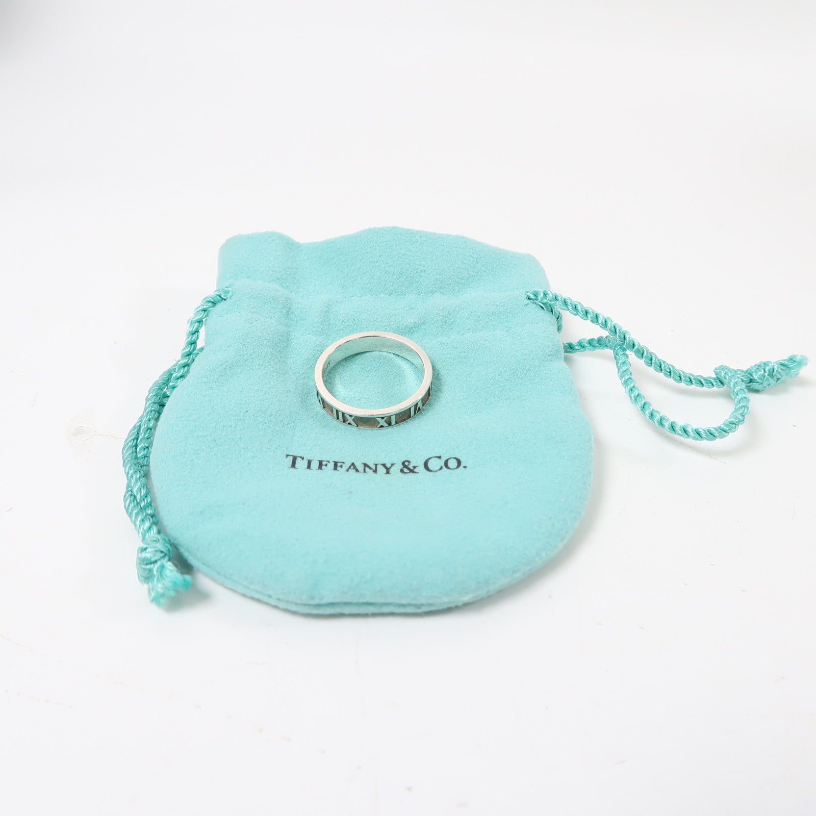 TIFFANY＆CO 925純銀Atlas Ring戒指US#8/Tiffany#58